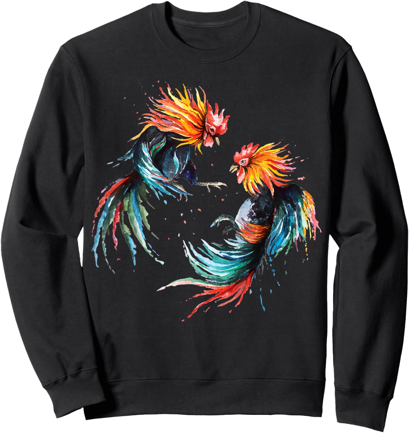 Fighting Rooster Art Chicken Chinese Zodiac Pride & Brave Sweatshirt - Sweatshirt | Black