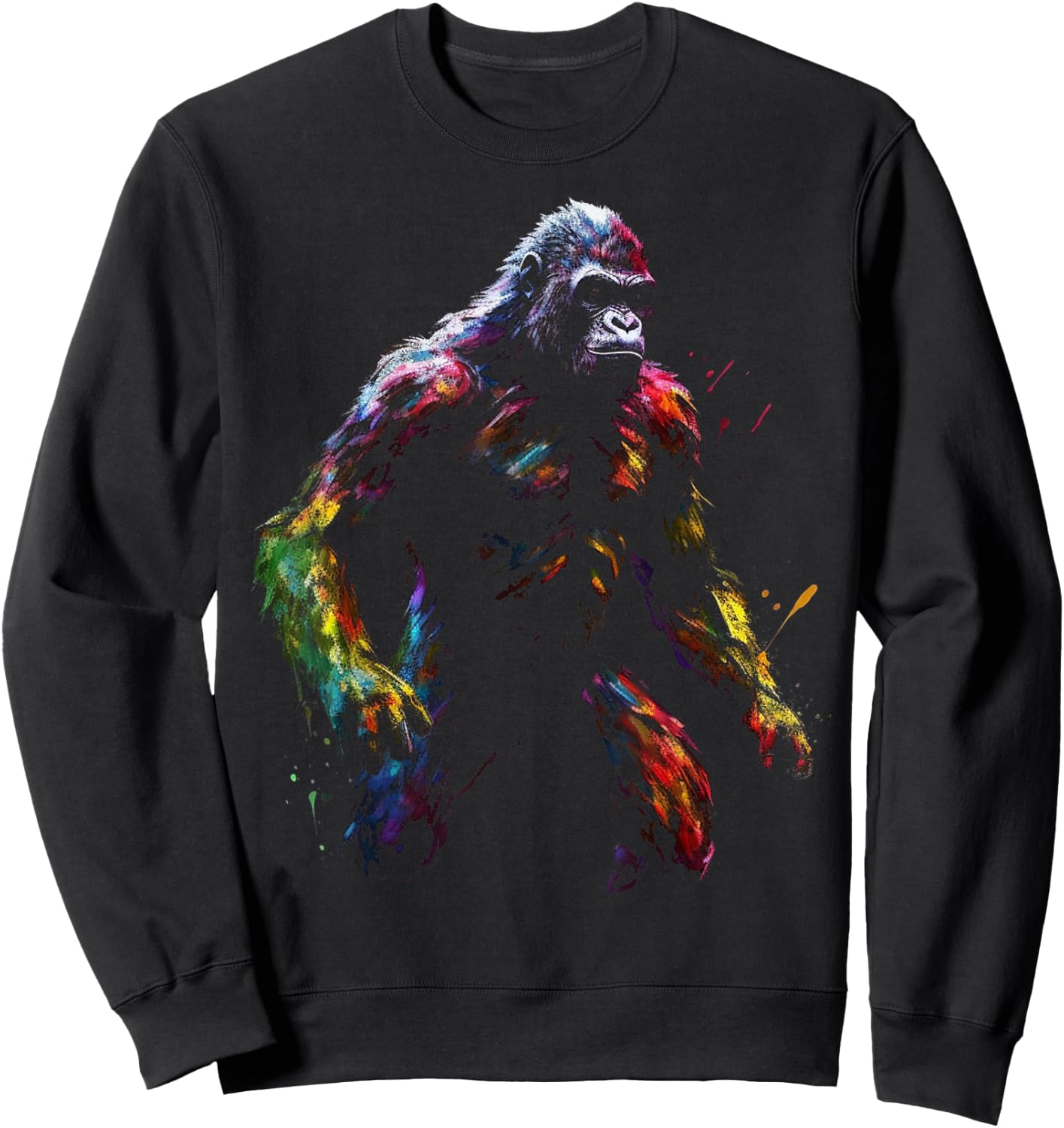 Gorilla Artwork Colourful Animal Art Gorilla Sweatshirt - Sweatshirt | Black