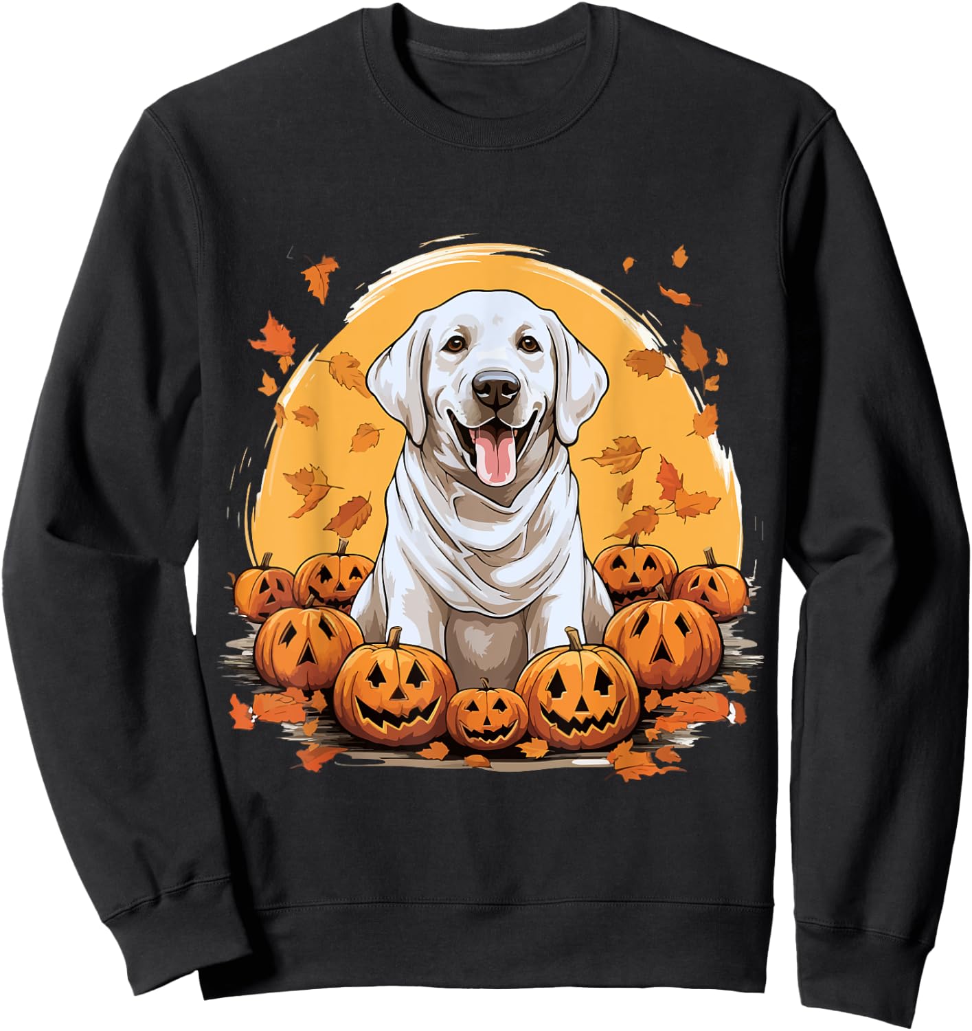 Labrador Retriever Dog Breed Pet Halloween Pumpkins Sweatshirt - Sweatshirt | Black
