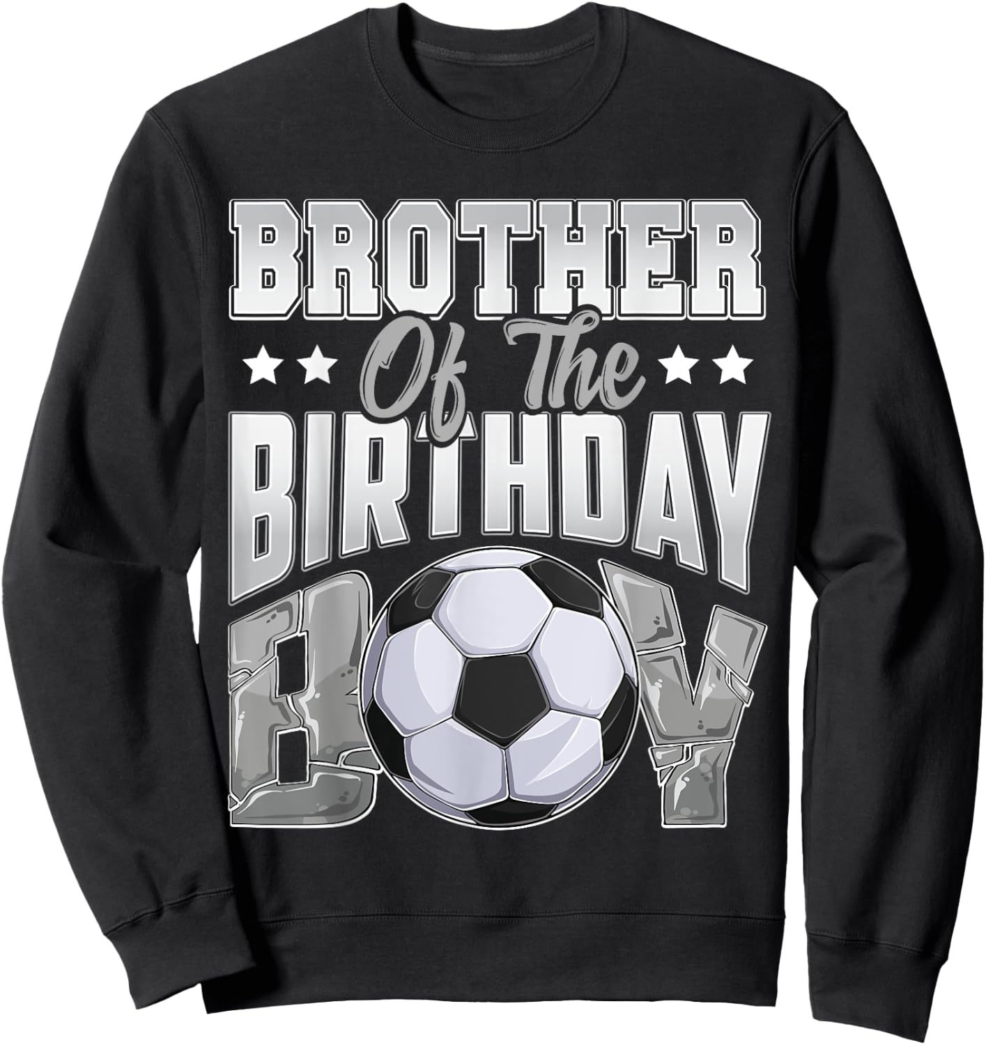 Brother Soccer birthday Boy Family Baller b-day Party Sweatshirt - Sweatshirt | Black