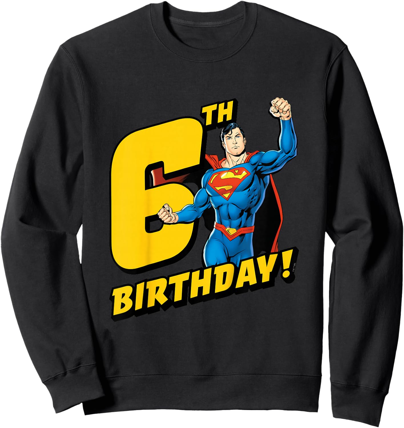 Kids Superman 6th Birthday Sweatshirt - Sweatshirt | Black