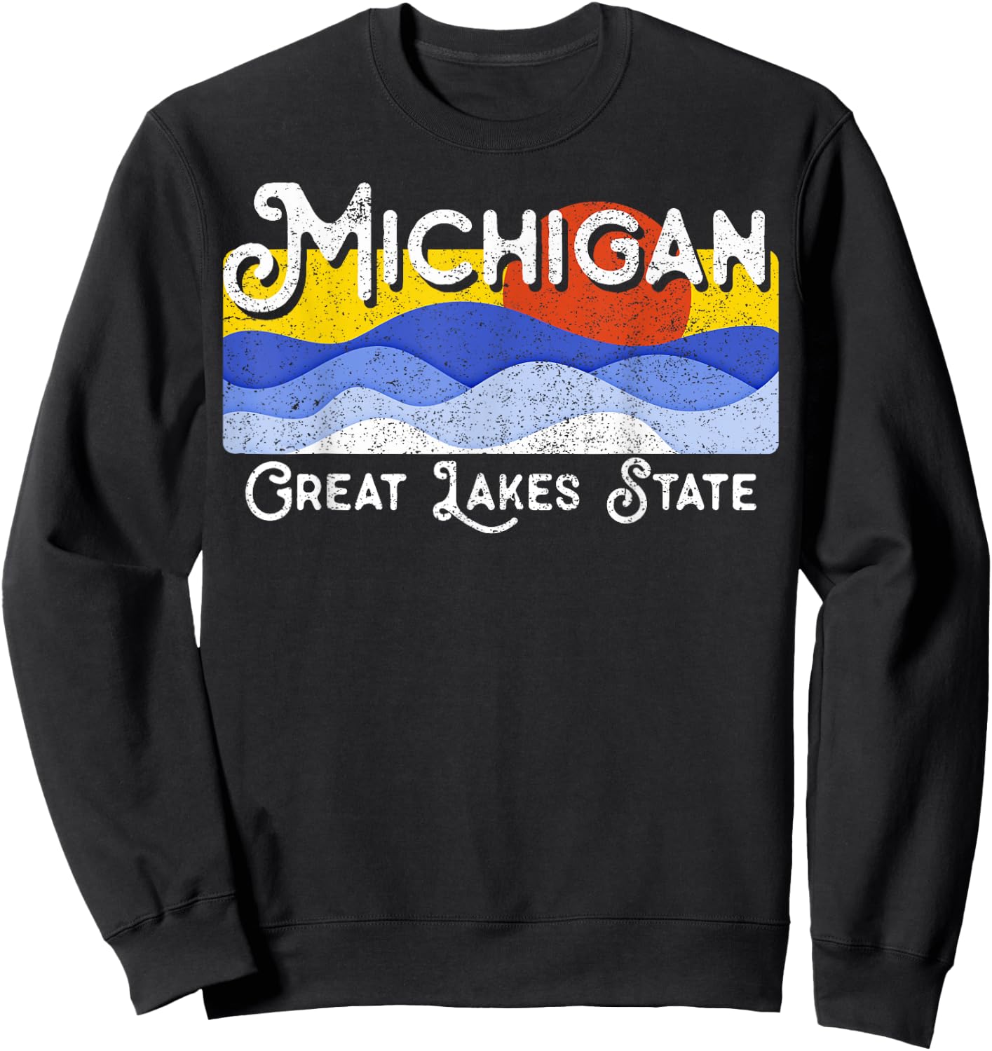 Great Lakes State Michigan Yooper Michiganian Vacation Sweatshirt - Sweatshirt | Black