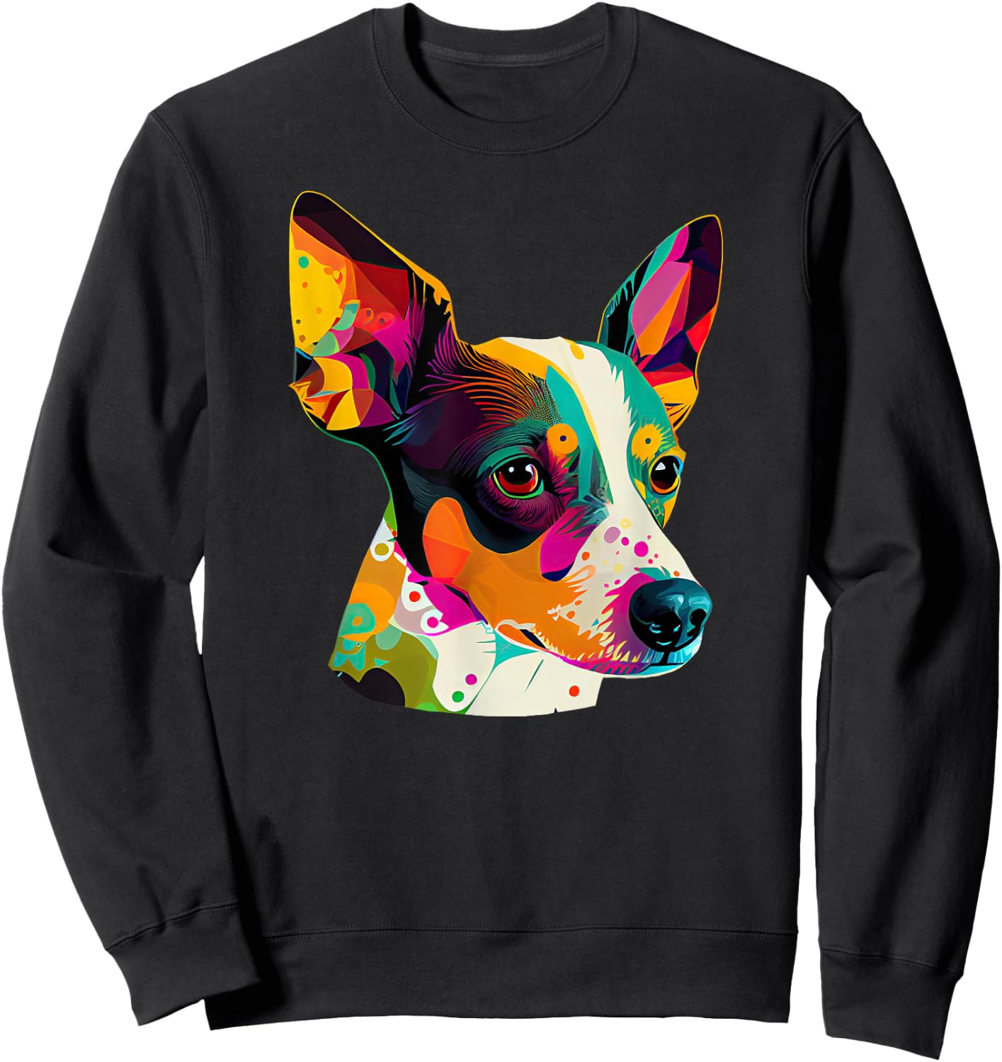 Rat Terrier Lover Pop Art Rat Terrier Dog Sweatshirt - Sweatshirt | Black