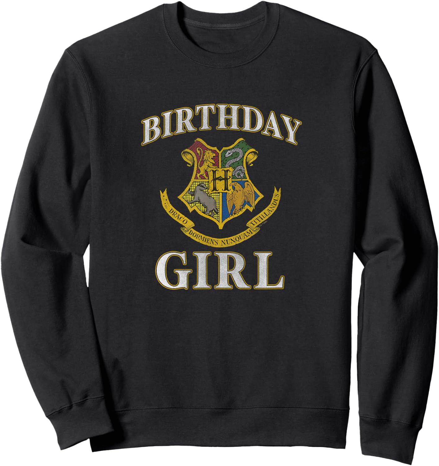 Harry Potter Birthday Girl Hogwarts Iconic Emblem Logo Sweatshirt - Sweatshirt | Black
