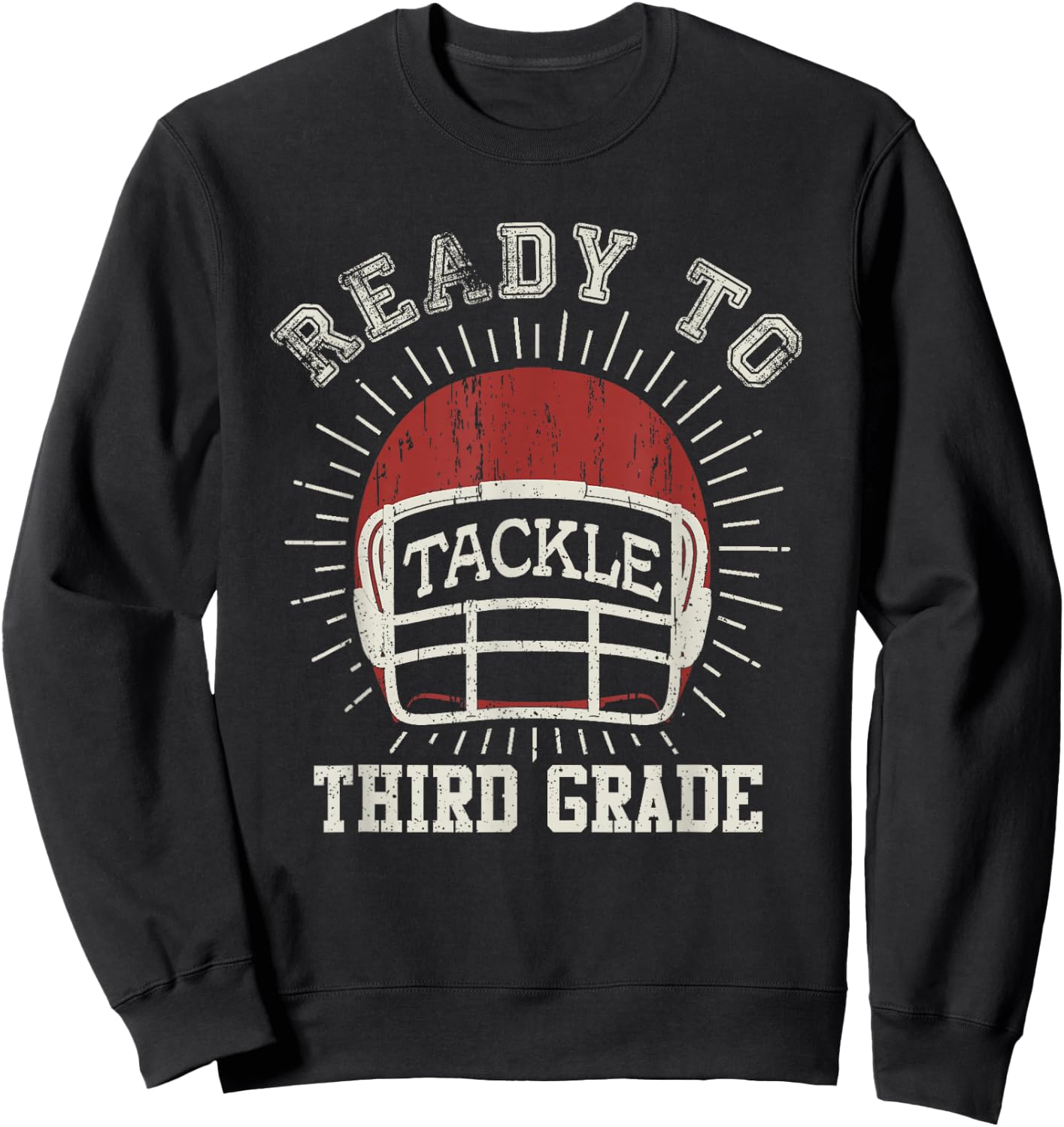 Ready To Tackle 3rd Grade Back To School Football Sweatshirt - Sweatshirt | Black