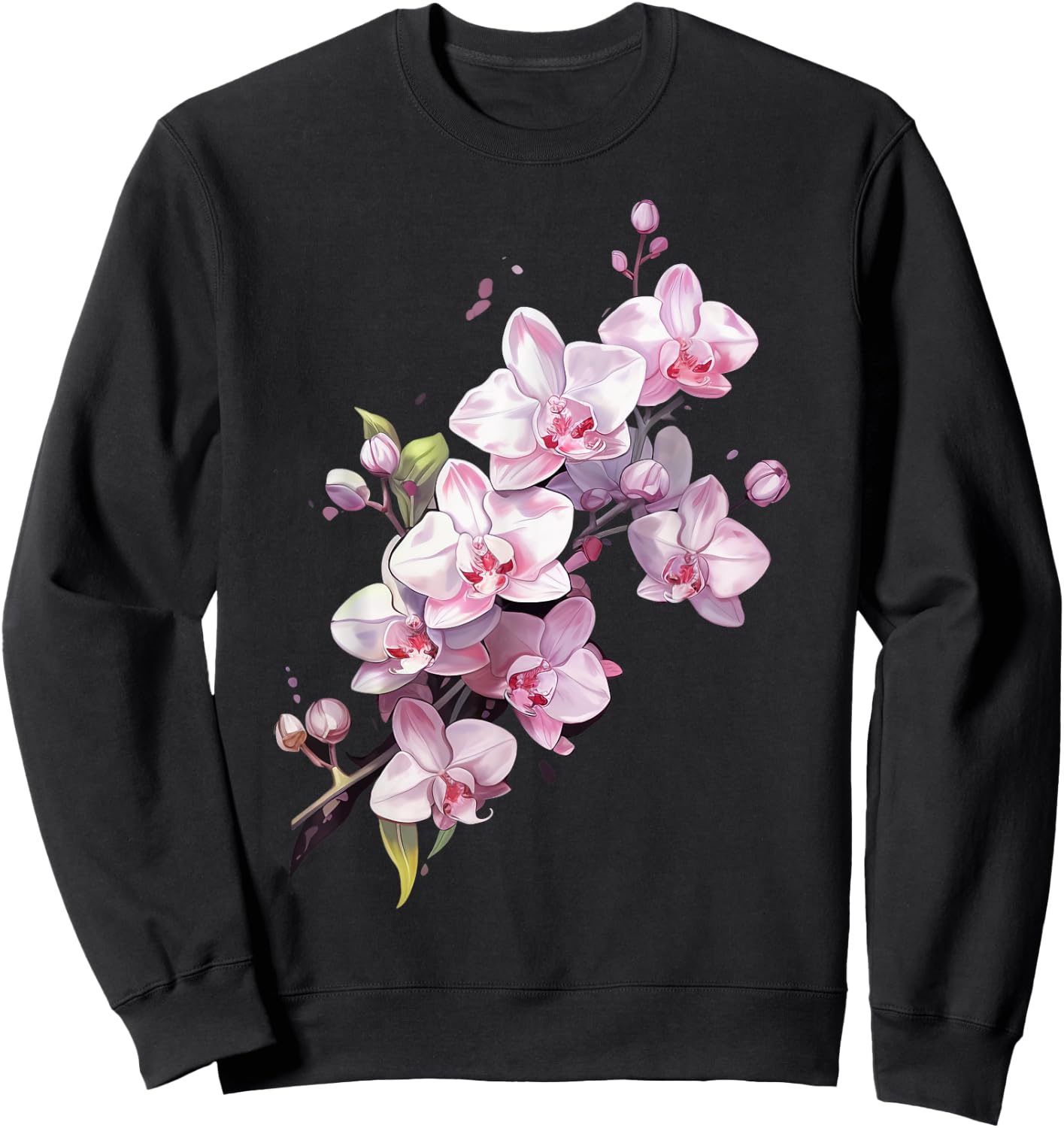 Beautiful Orchid Flower on floral Orchid Sweatshirt - Sweatshirt | Black