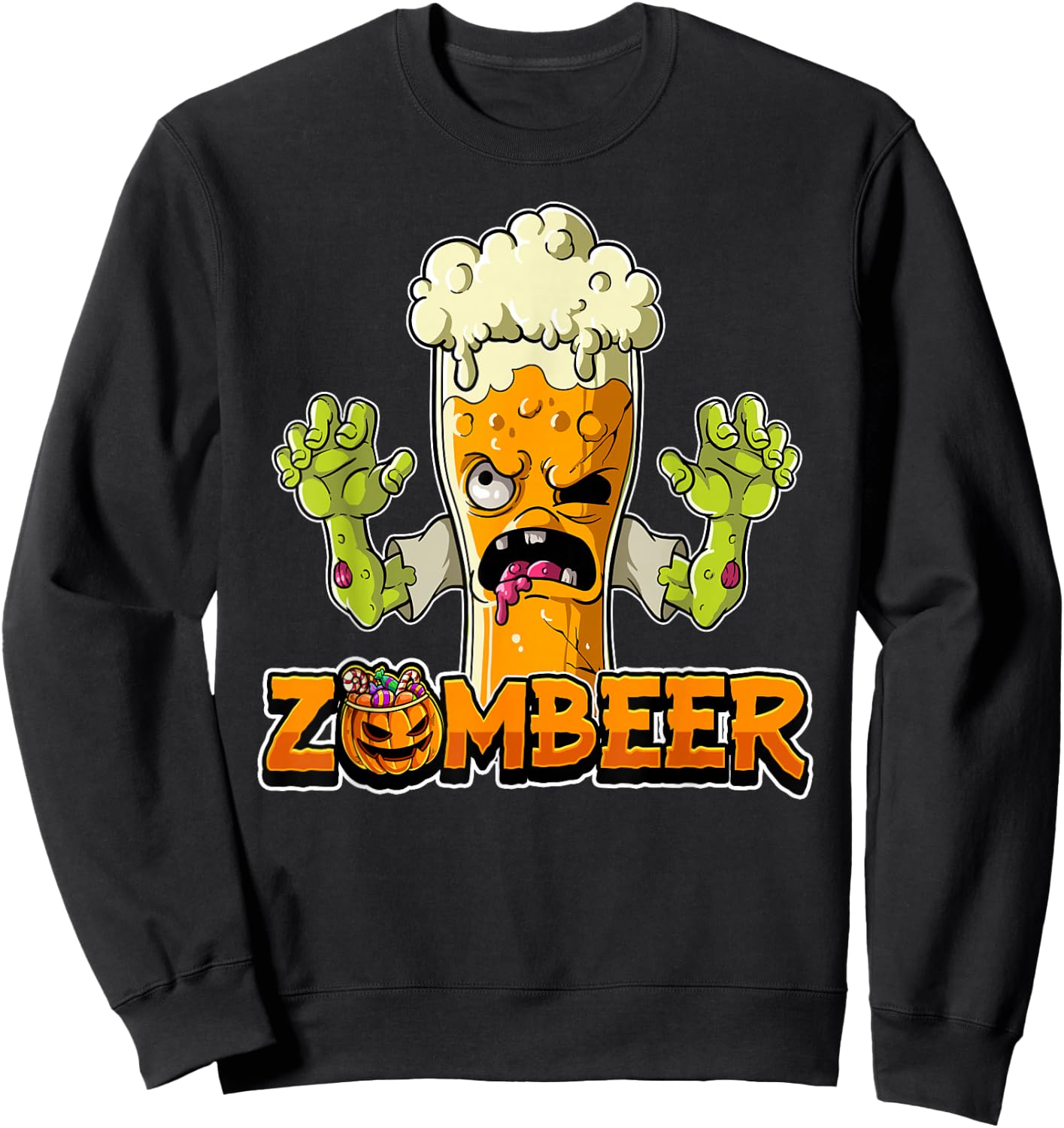 Zombeer Halloween Zombie Sweatshirt - Sweatshirt | Black