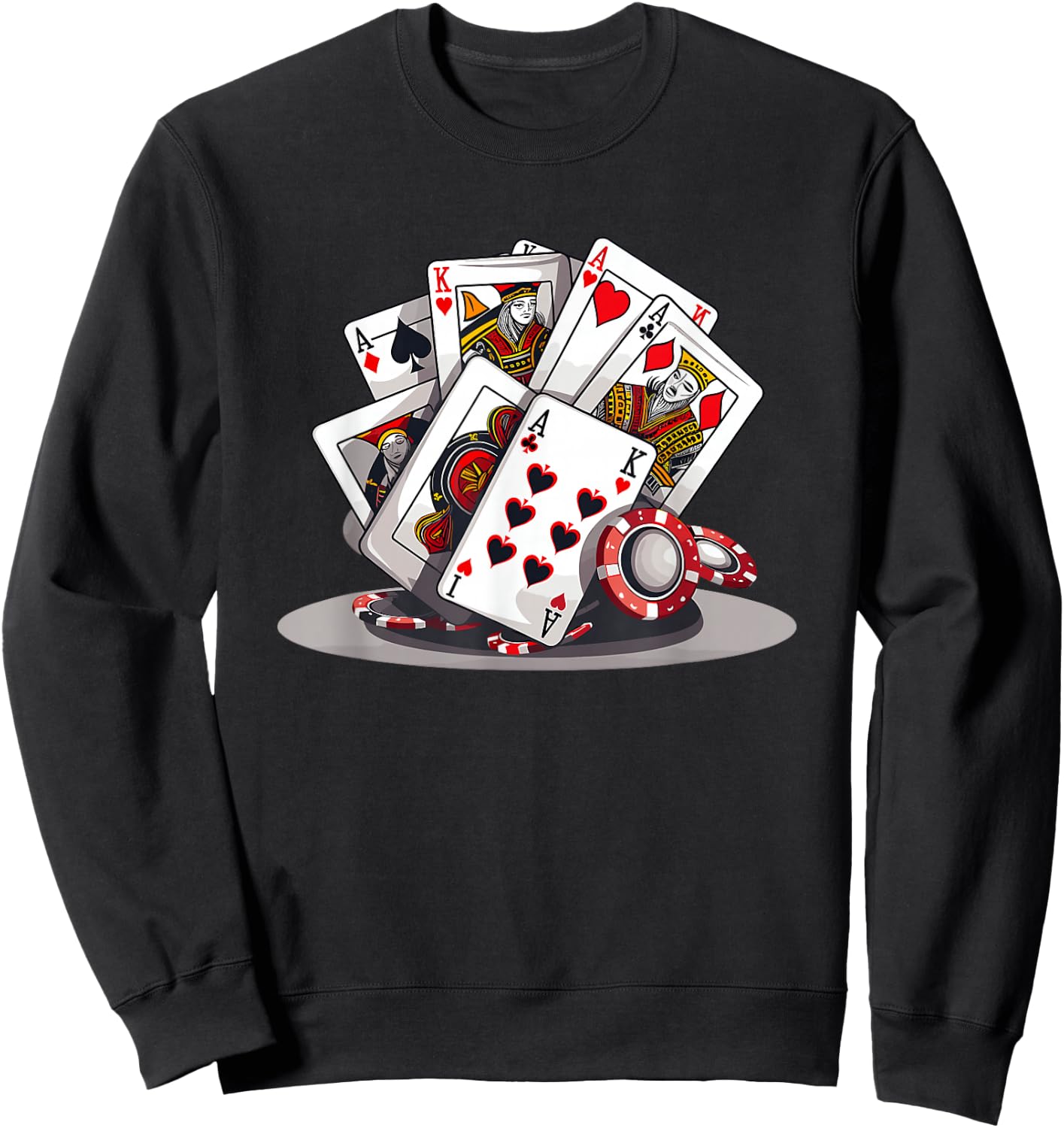 Funny Poker Card Player Casino Gambler Poker Sweatshirt - Sweatshirt | Black