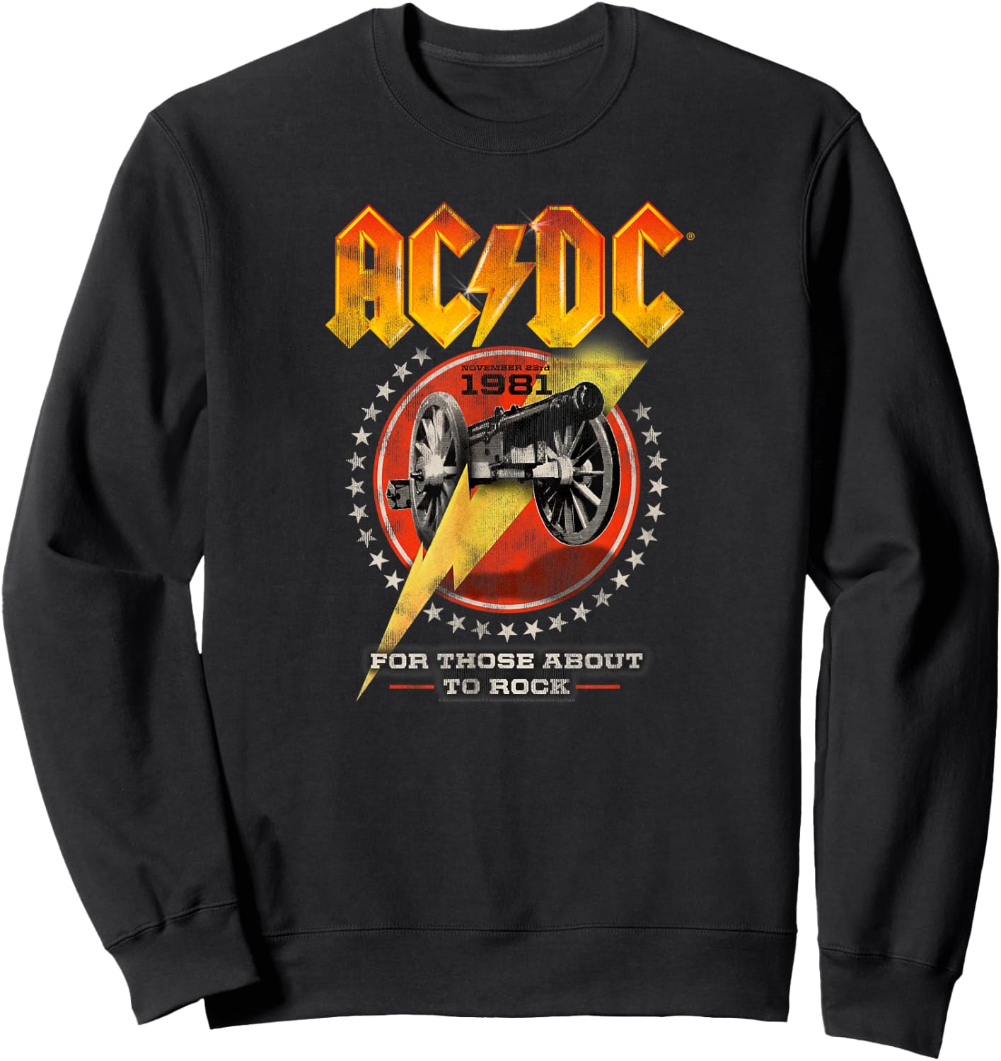 Official AC/DC For Those About To Rock 1981 Rock Band Music Sweatshirt - Sweatshirt | Black