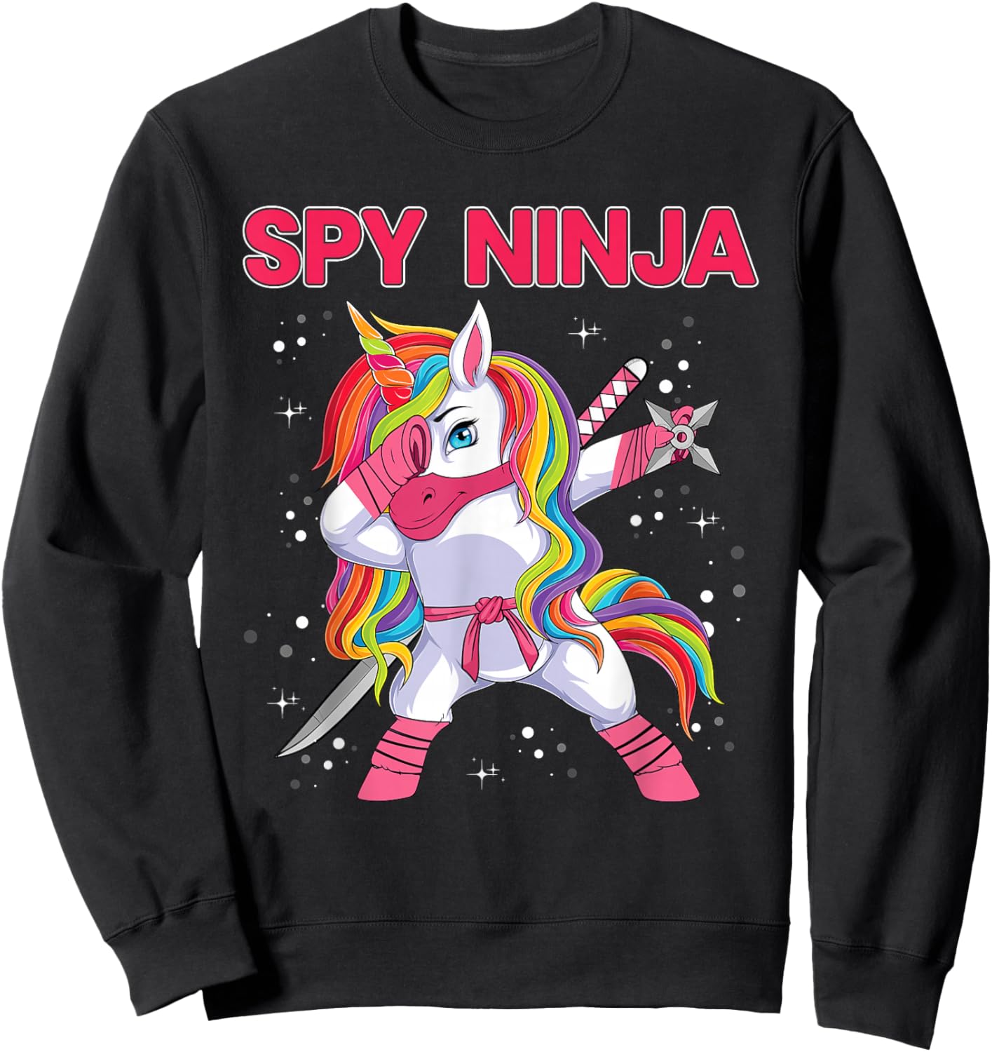 Gaming Spy Unicorn Ninja Gamers Gaming Enthusiast Sweatshirt - Sweatshirt | Black