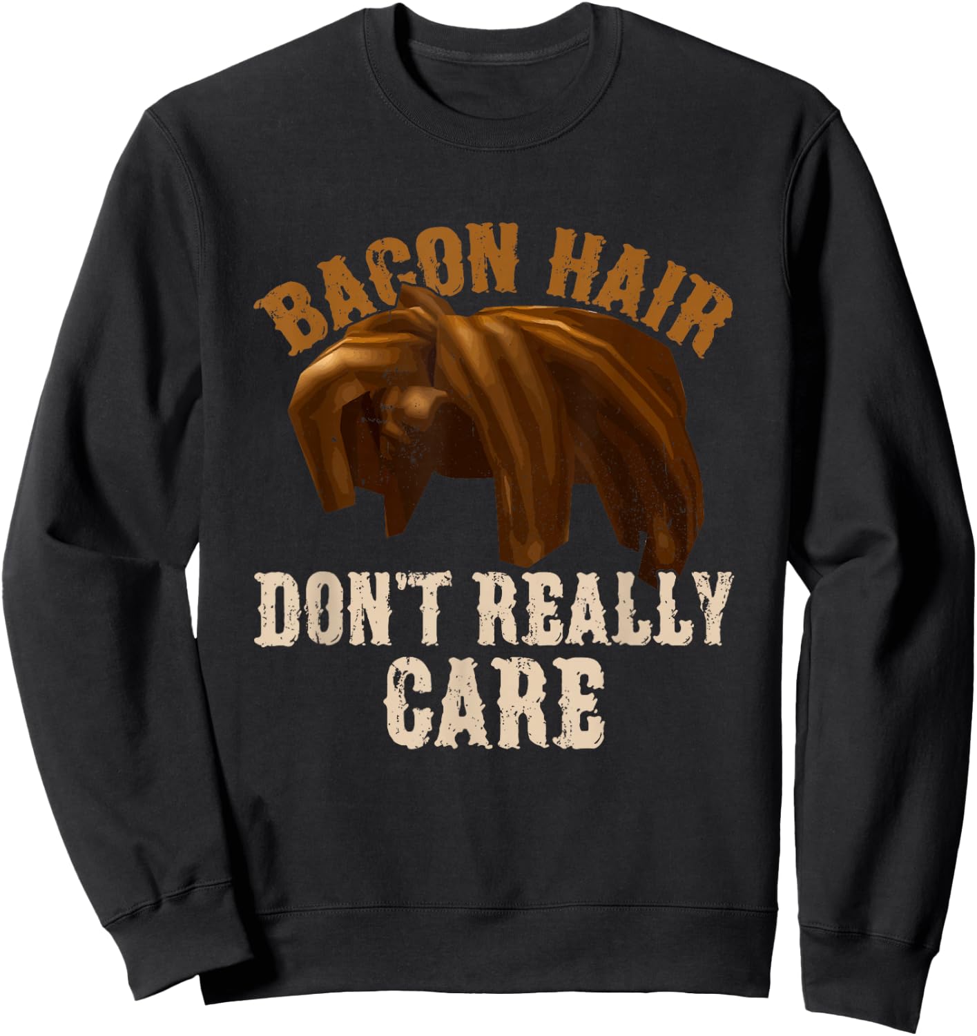 Bacon Hair Don't Really Care For Boy Video Gamers Sweatshirt - Sweatshirt | Black