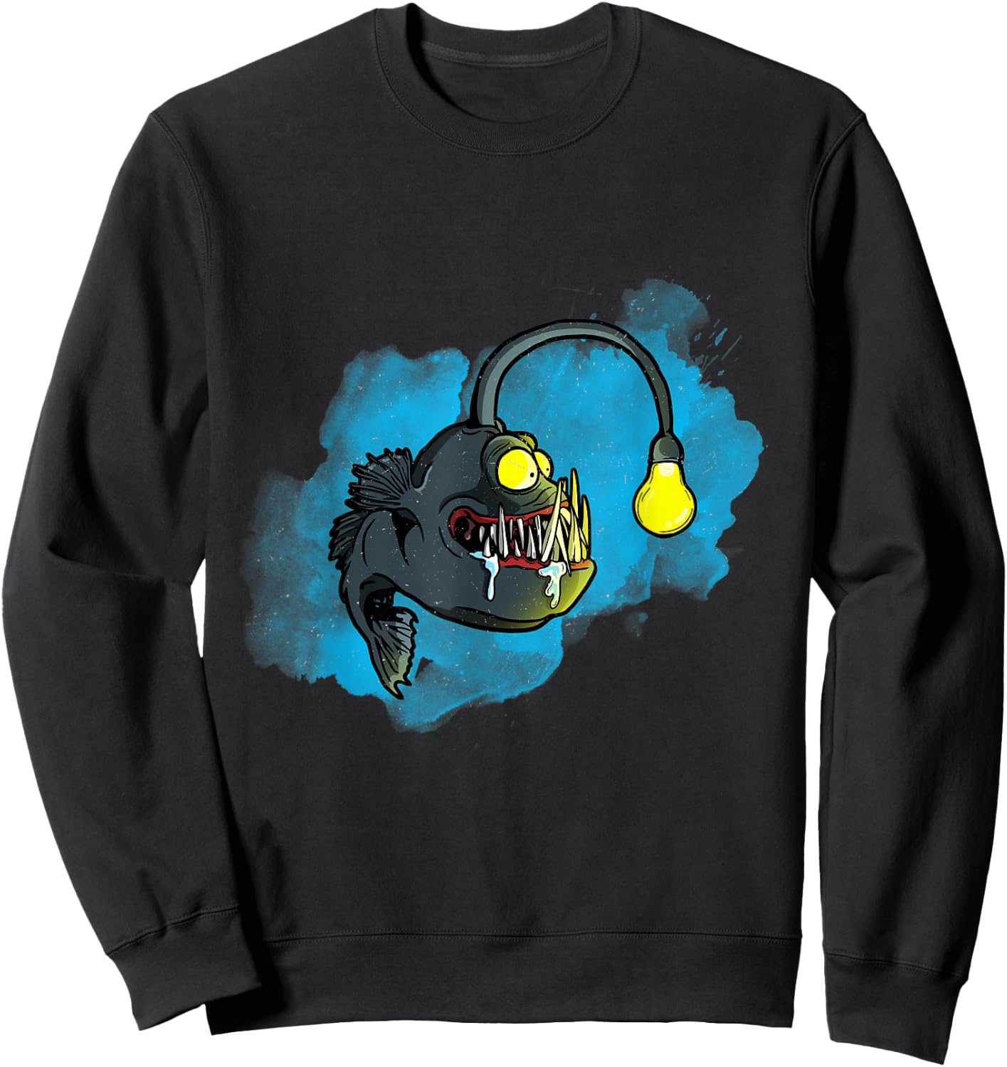 Funny Anglerfish for fishing and Sea Monster Lovers Sweatshirt - Sweatshirt | Black