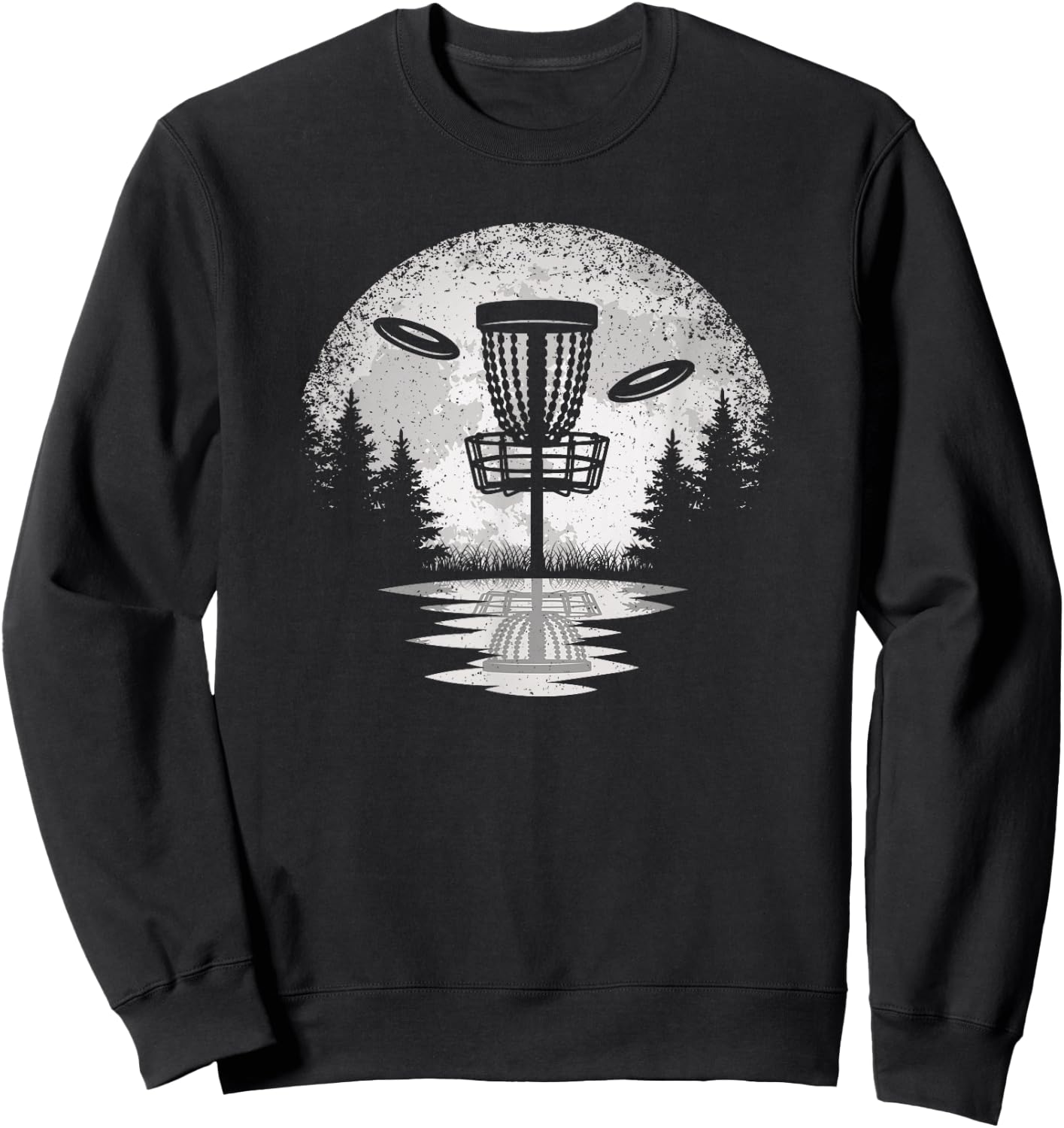 Vintage Disc Golf Basket Tree Frisbee Golf Lover Men Women Sweatshirt - Sweatshirt | Black