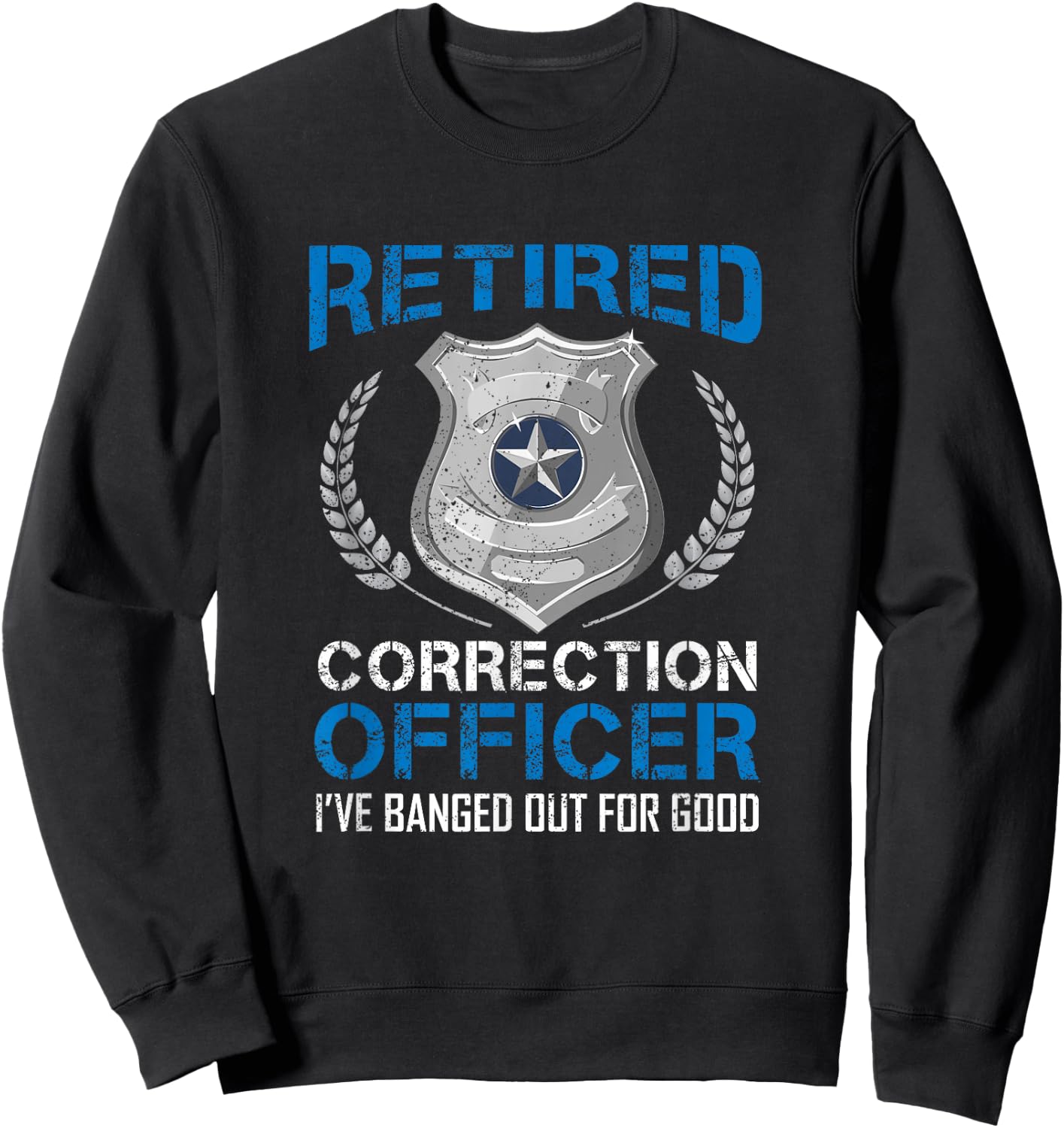 Retired Corrections Officer Badge - Men's Black Classic Fit Short Sleeve - Law Enforcement - Size Small Sweatshirt - Sweatshirt | Black