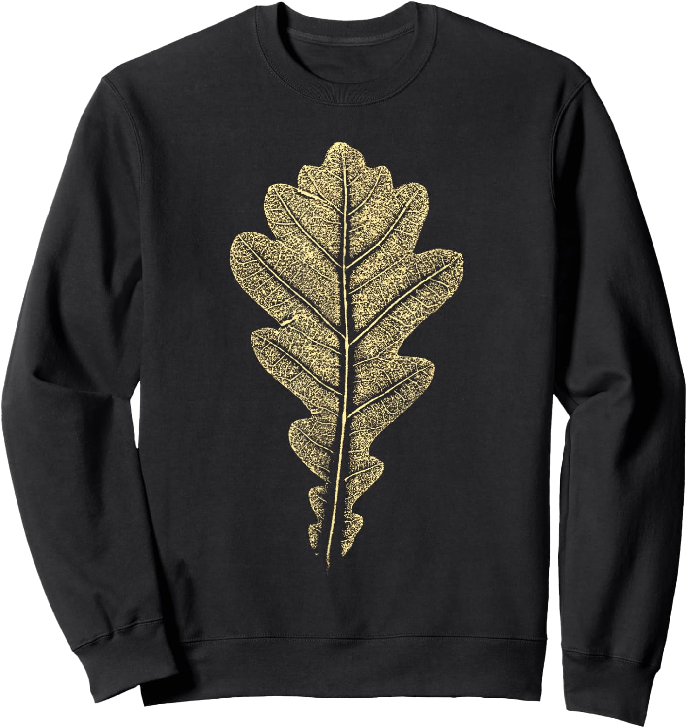 Oak Leaf - Stamp - Nature & Forest Tree - Botanicals Sweatshirt - Sweatshirt | Black