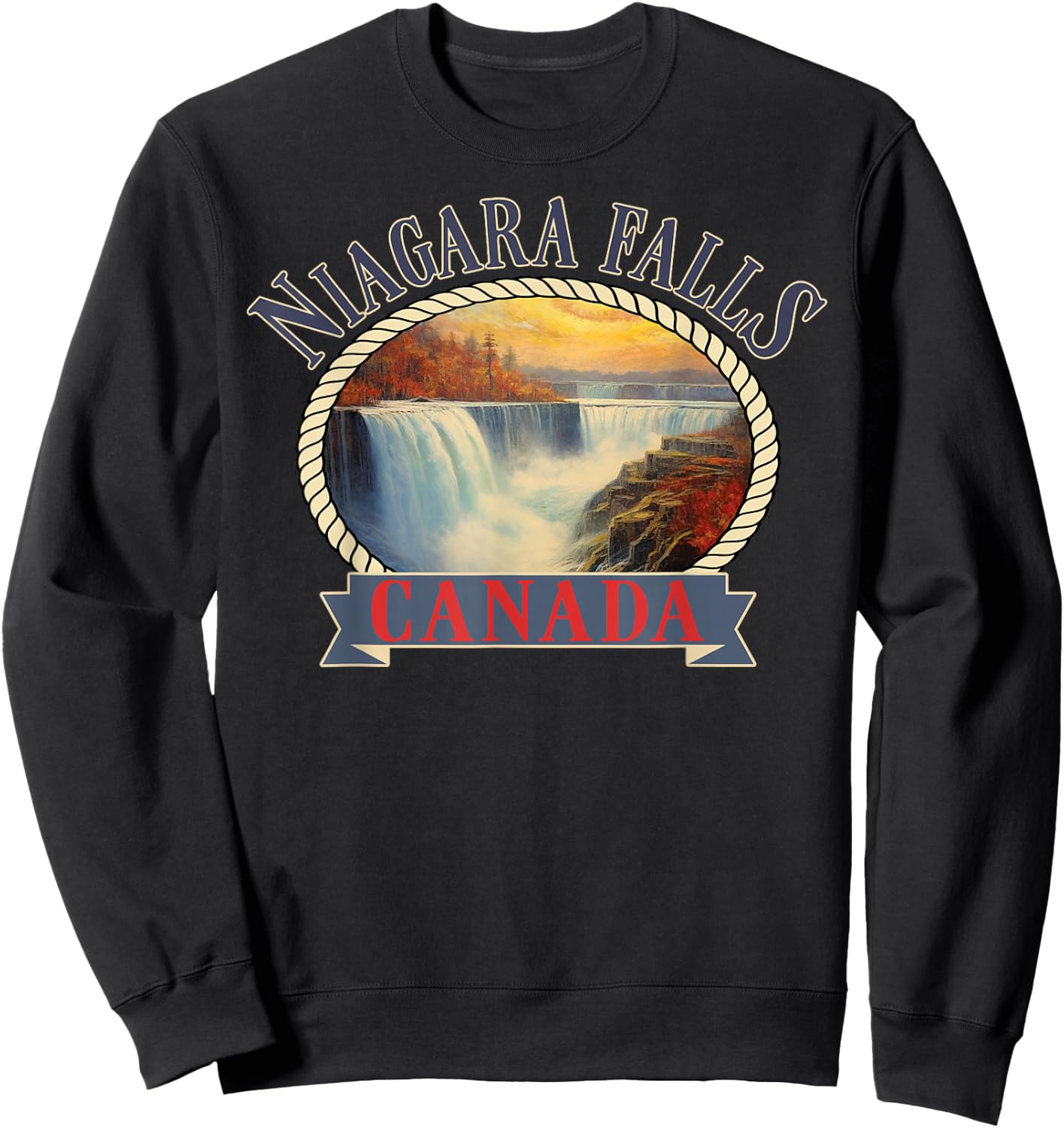 Niagara Falls Canada USA Nature river Sweatshirt - Sweatshirt | Black