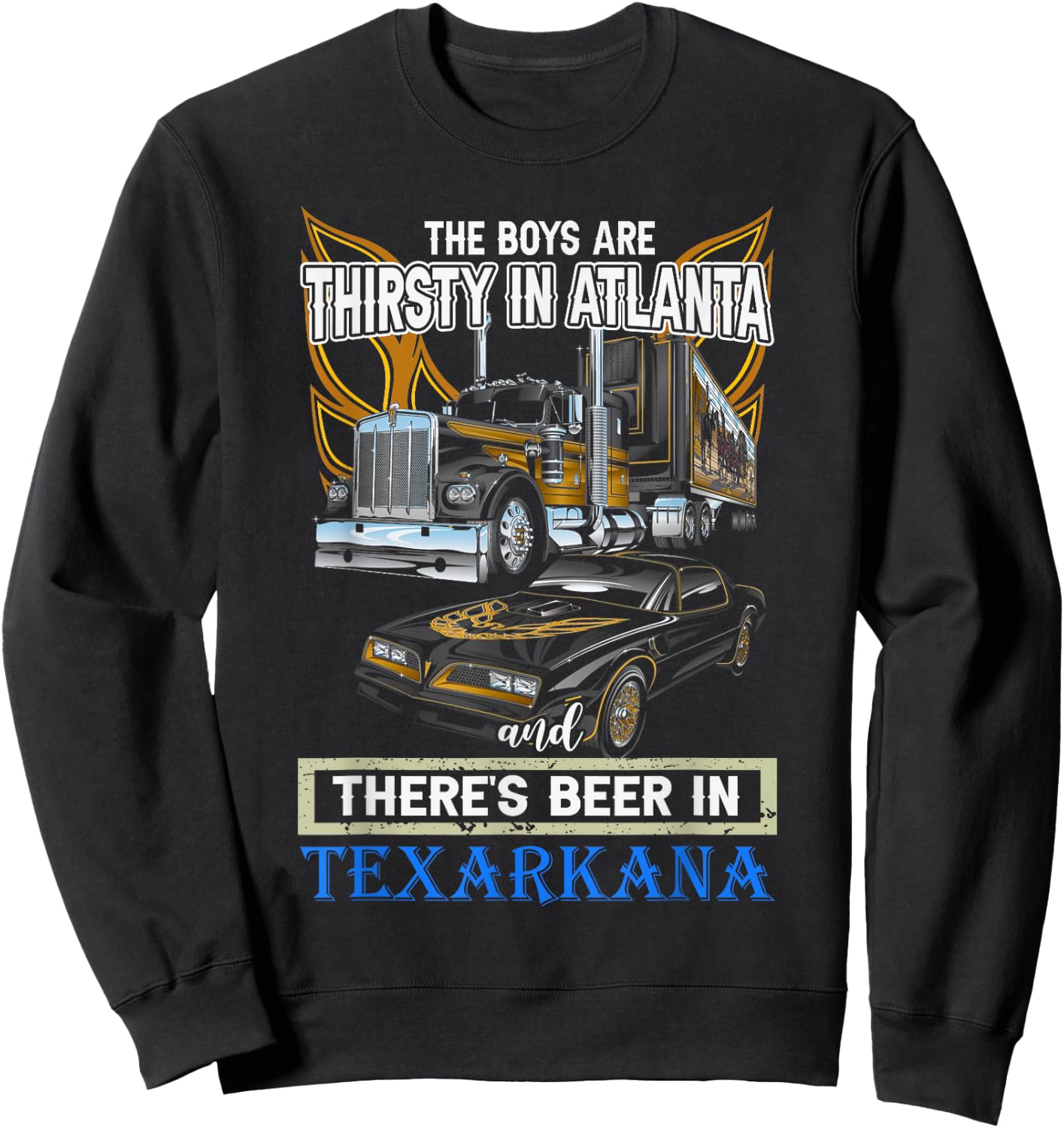 Vintage Trucking Bandit 1977 Snowman Classic Art Cars Sweatshirt - Sweatshirt | Black