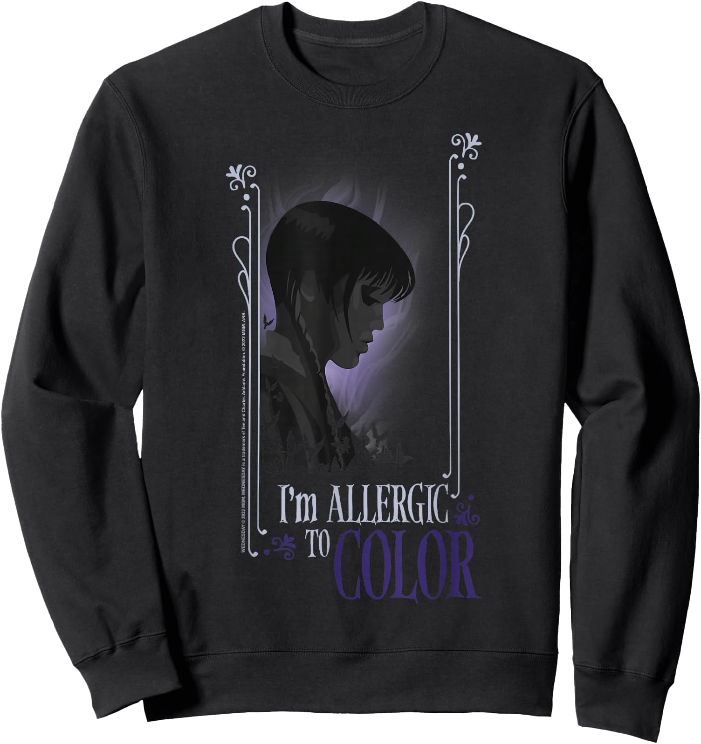 Wednesday I'm Allergic To Color Quote Sweatshirt - Sweatshirt | Black