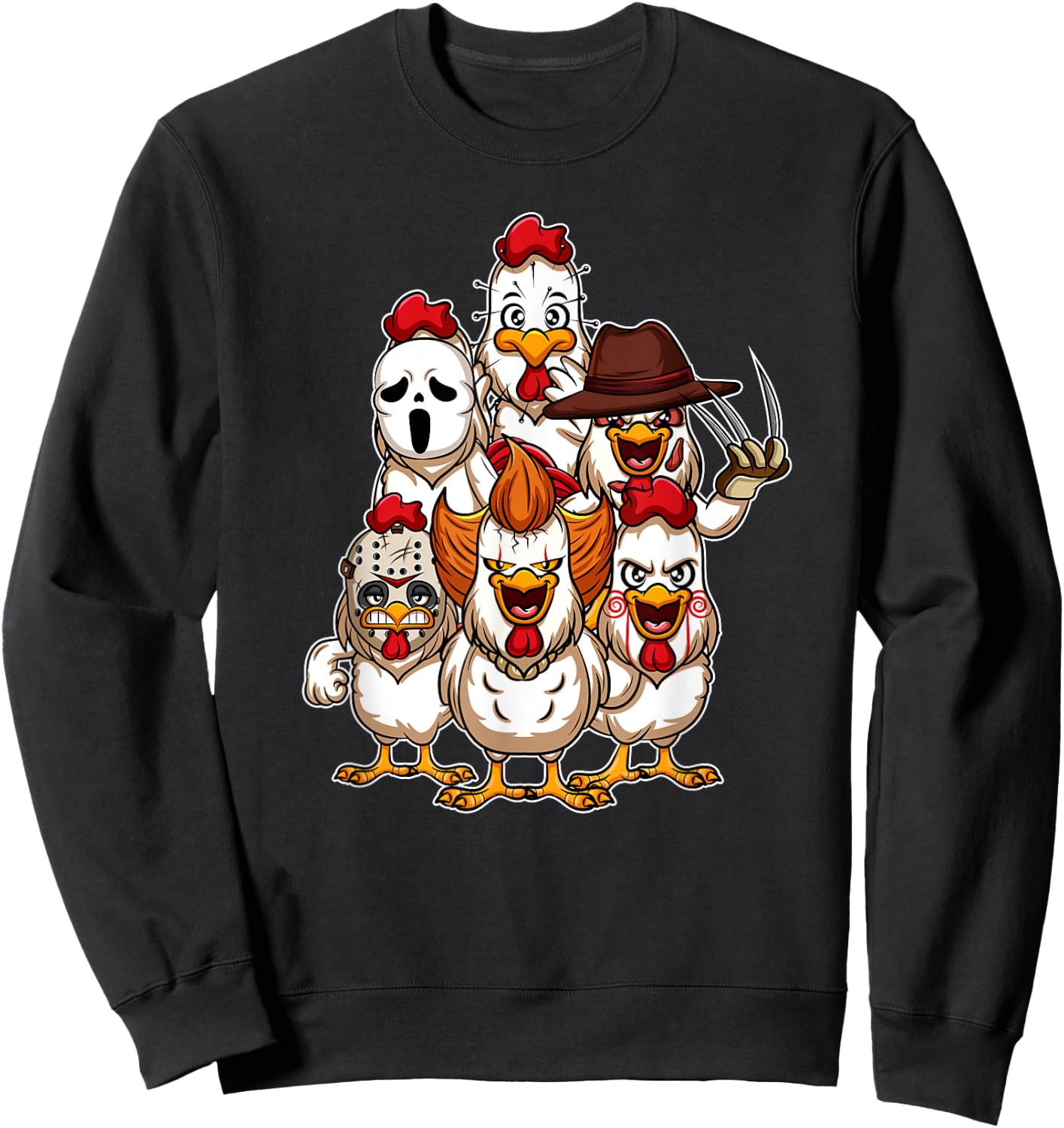 My Little Horror Crew - Halloween Chicken Horror Movie Sweatshirt - Sweatshirt | Black