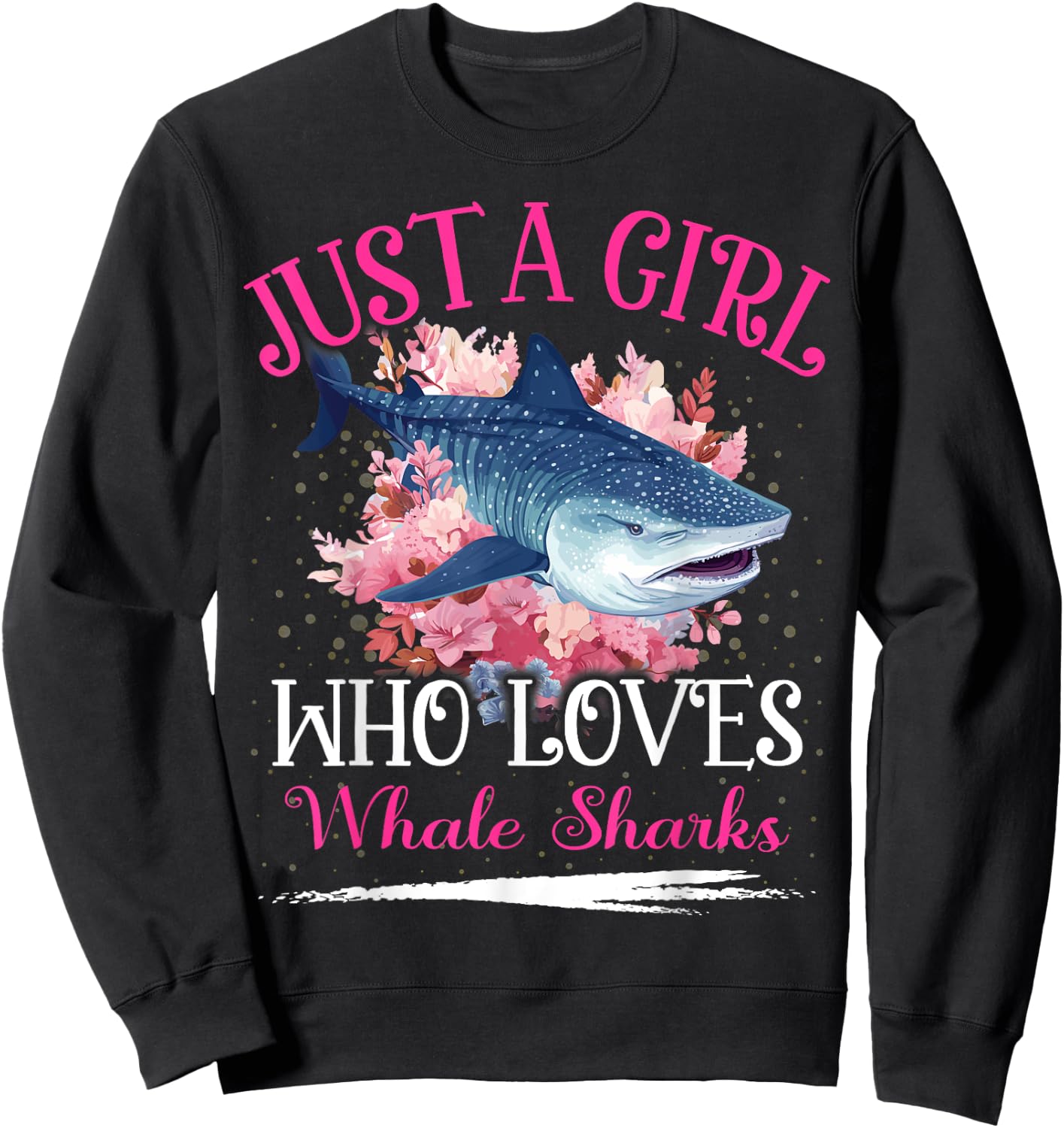 Just A Girl Who Loves Whale Shark Girls Sweatshirt - Sweatshirt | Black