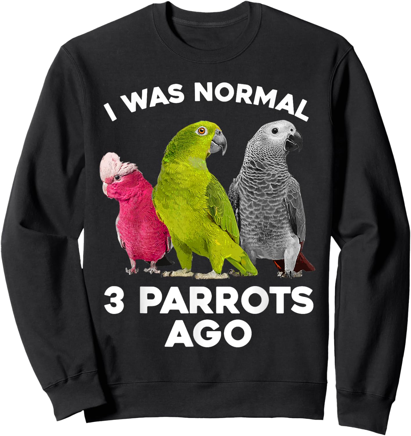 Cool Parrot Art Women Cockatoo Cockatiel Macaw Bird Sweatshirt - Sweatshirt | Black