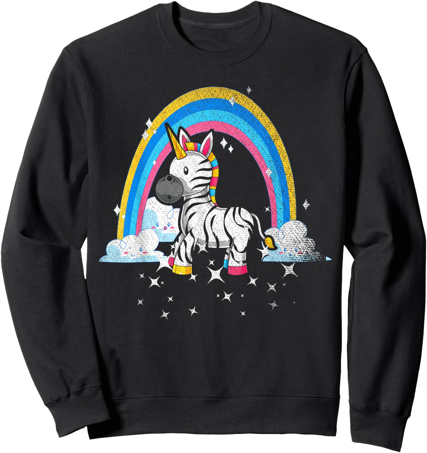 Rainbow Zebracorn Africa Animal Fantasy Zebra Unicorn Sweatshirt - Sweatshirt | Black