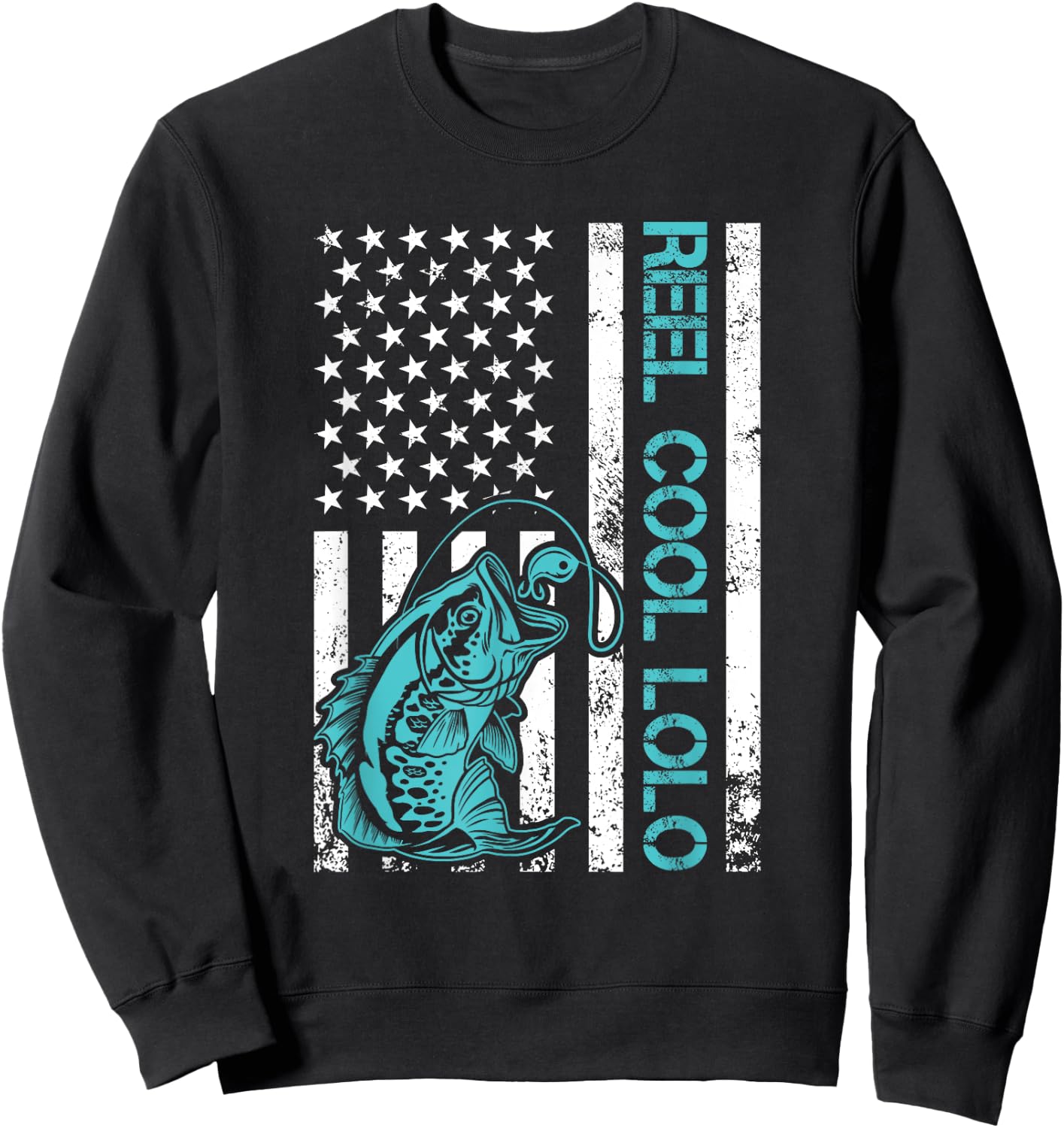 Reel Cool Lolo Fishing Shirt Funny Grandpa Father's Day Sweatshirt - Sweatshirt | Black