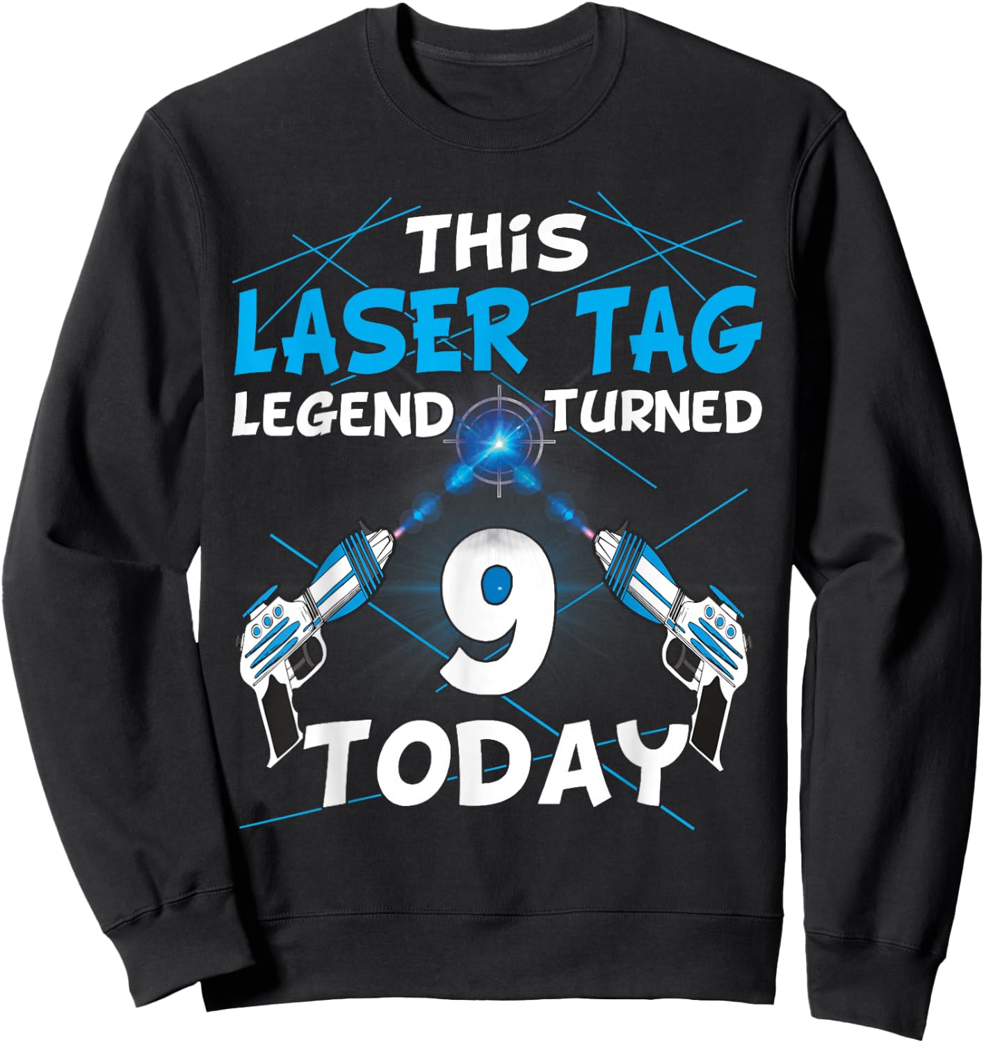 Lasertag Birthday Party - laser tag 9 years birthday Sweatshirt - Sweatshirt | Black