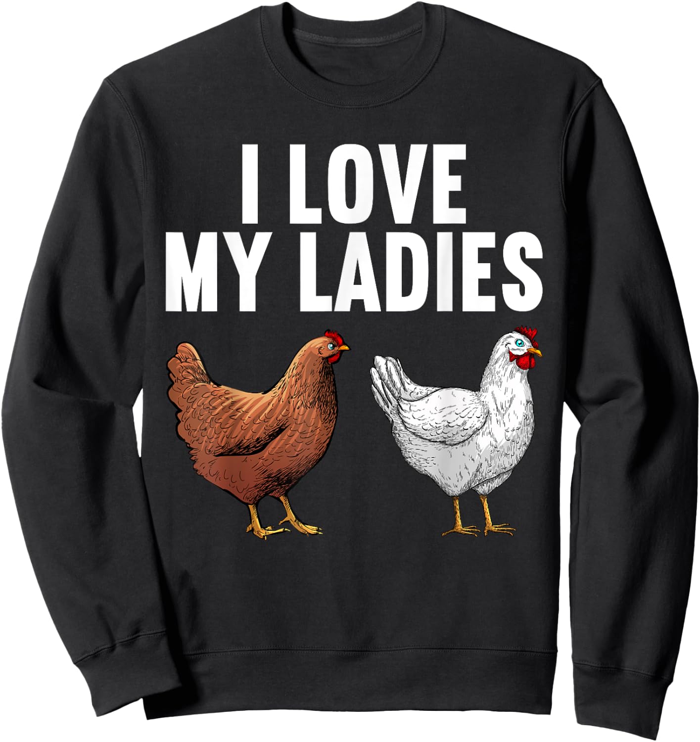 Cool Chicken Art Women Dad Rooster Chicken Farmer Sweatshirt - Sweatshirt | Black