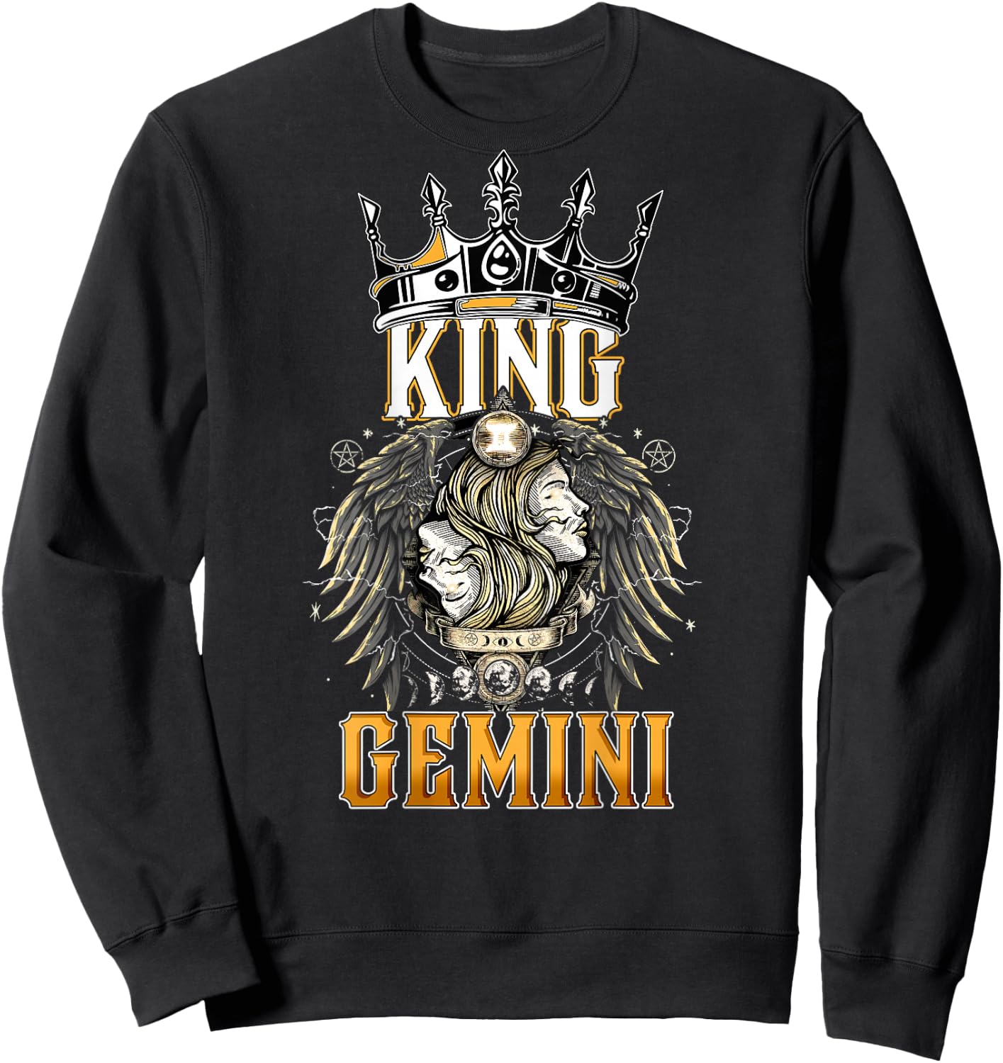 Happy Birthday Gemini King Black King Zodiac Birthday Sweatshirt - Sweatshirt | Black