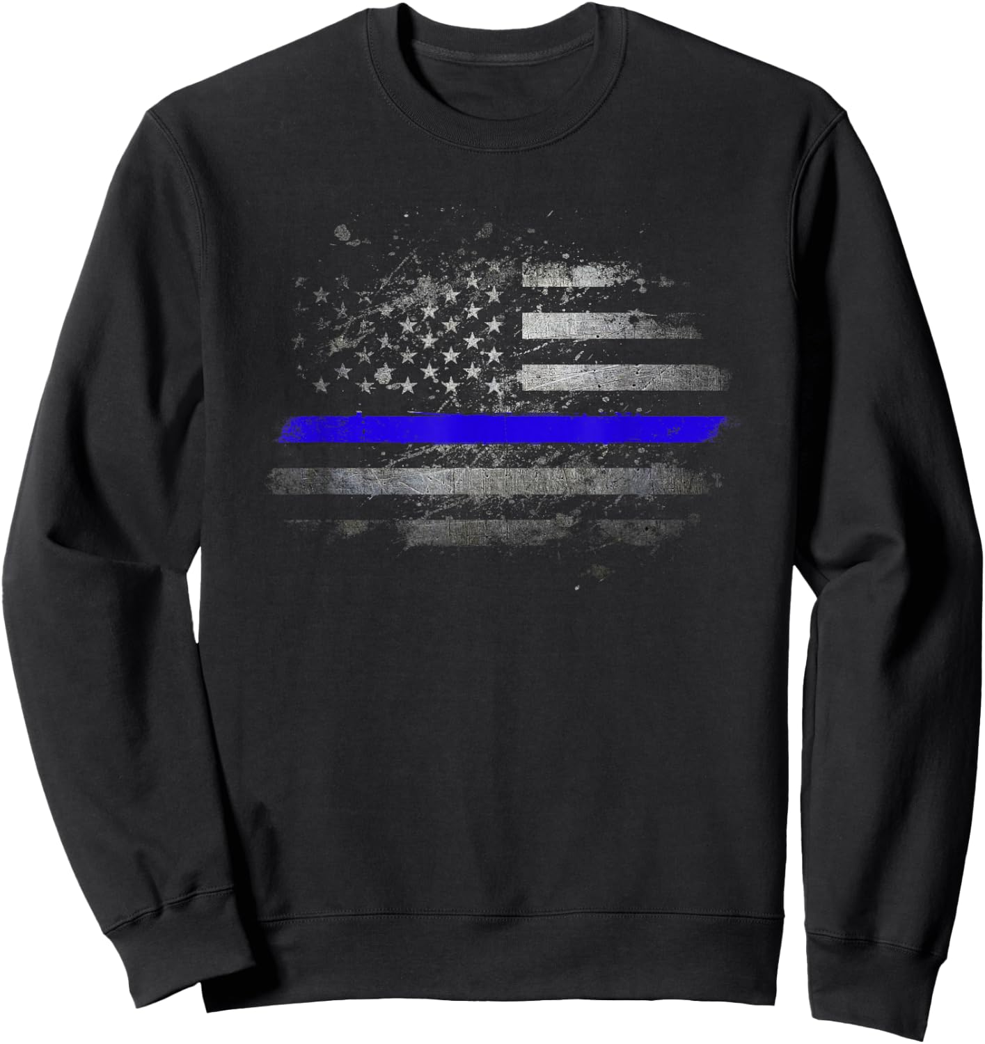 USA Flag Police Support Patriotic Law Enforcement Officer Sweatshirt - Sweatshirt | Black