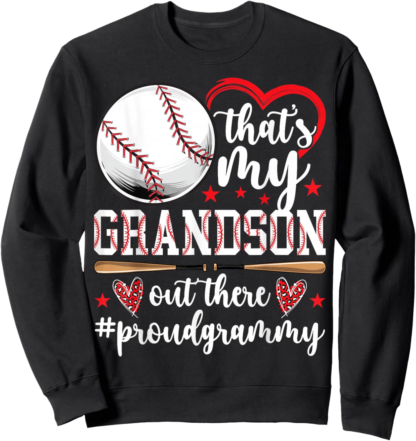 That's My Grandson Baseball Grammy Of A Baseball Player Sweatshirt - Sweatshirt | Black