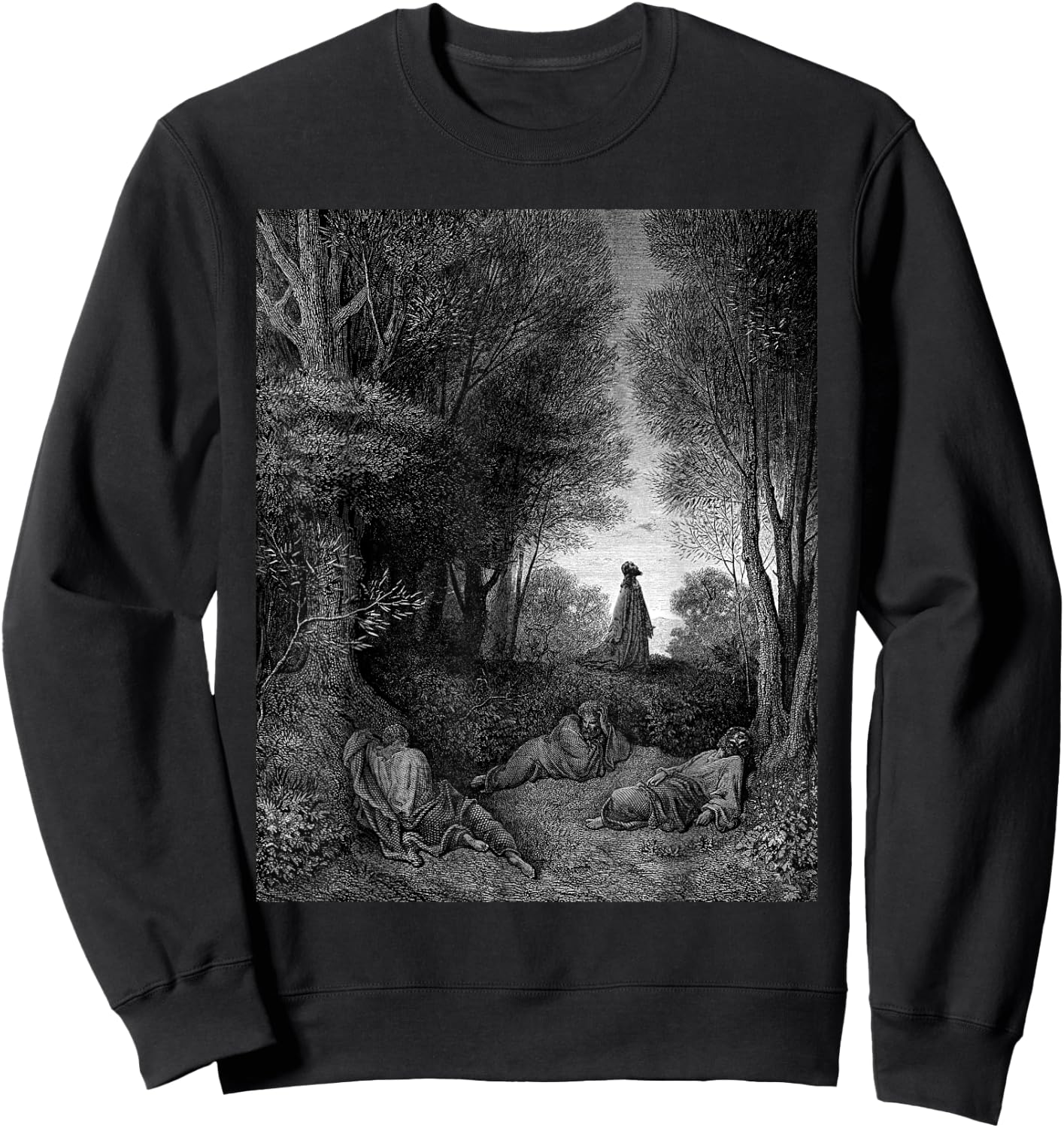 Jesus Praying in the Garden Gustave Dore Biblical Art Sweatshirt - Sweatshirt | Black