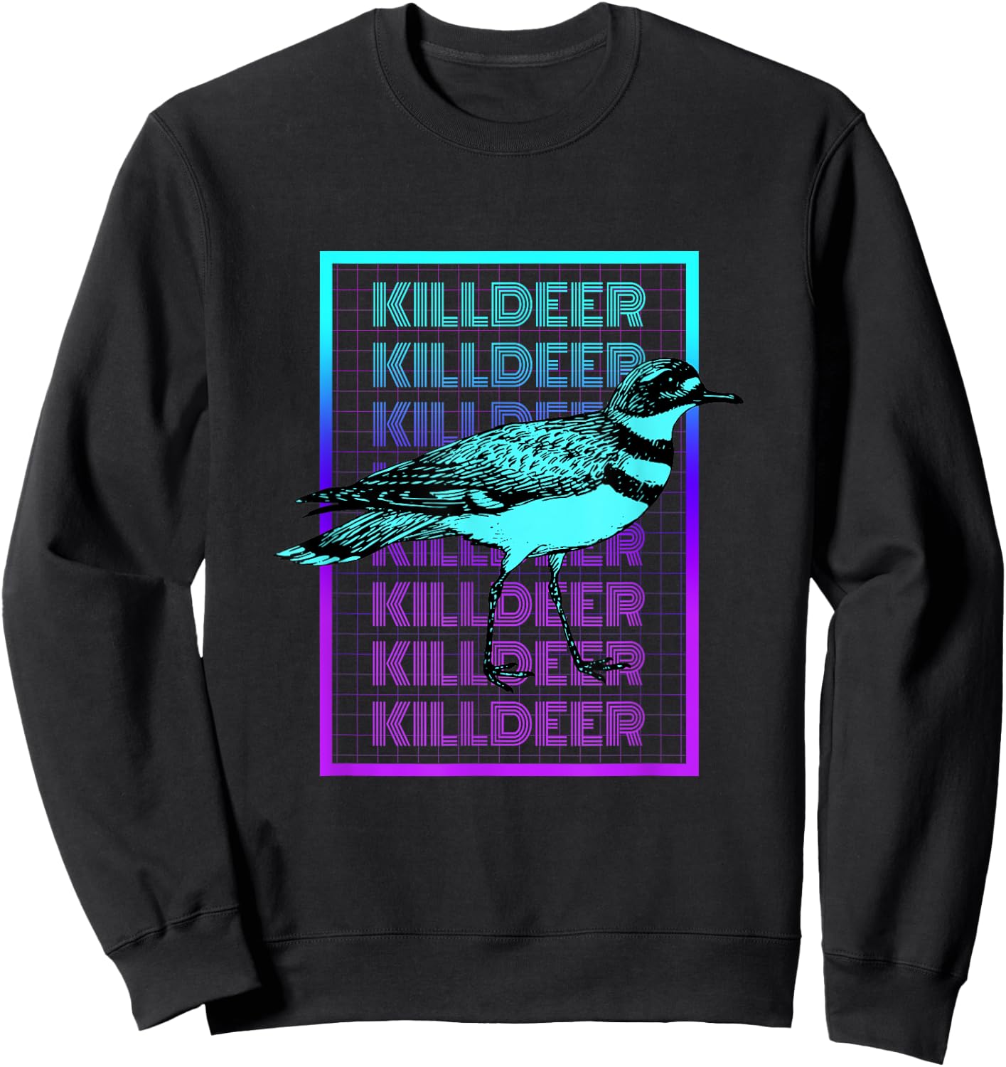 Killdeer Bird Vintage Retro Killdeer Sweatshirt - Sweatshirt | Black