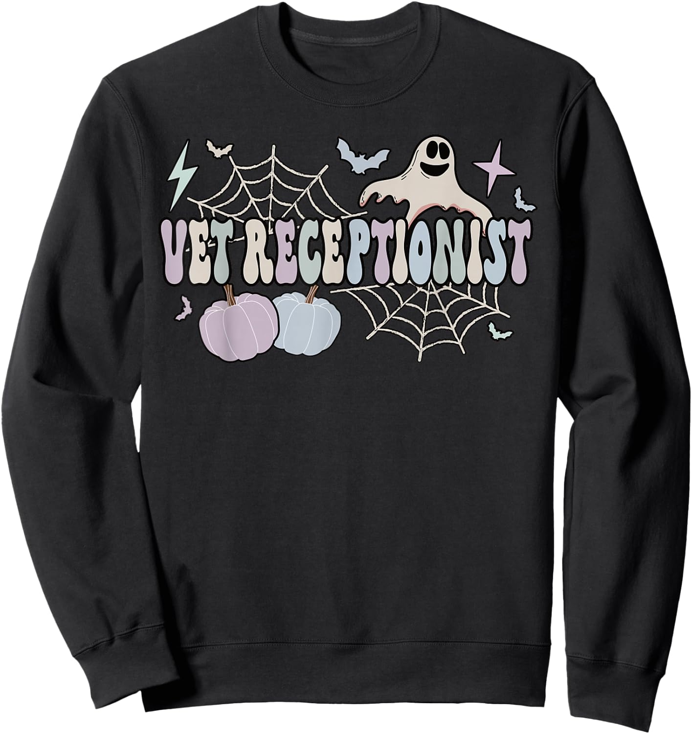 Spooky Vet Receptionist Halloween Veterinary Receptionist Sweatshirt - Sweatshirt | Black