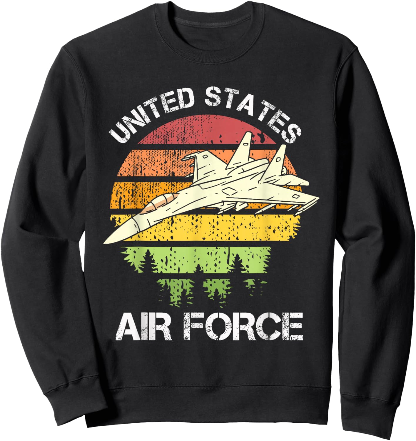 United States Air Force Retro Vintage Sweatshirt - Sweatshirt | Black