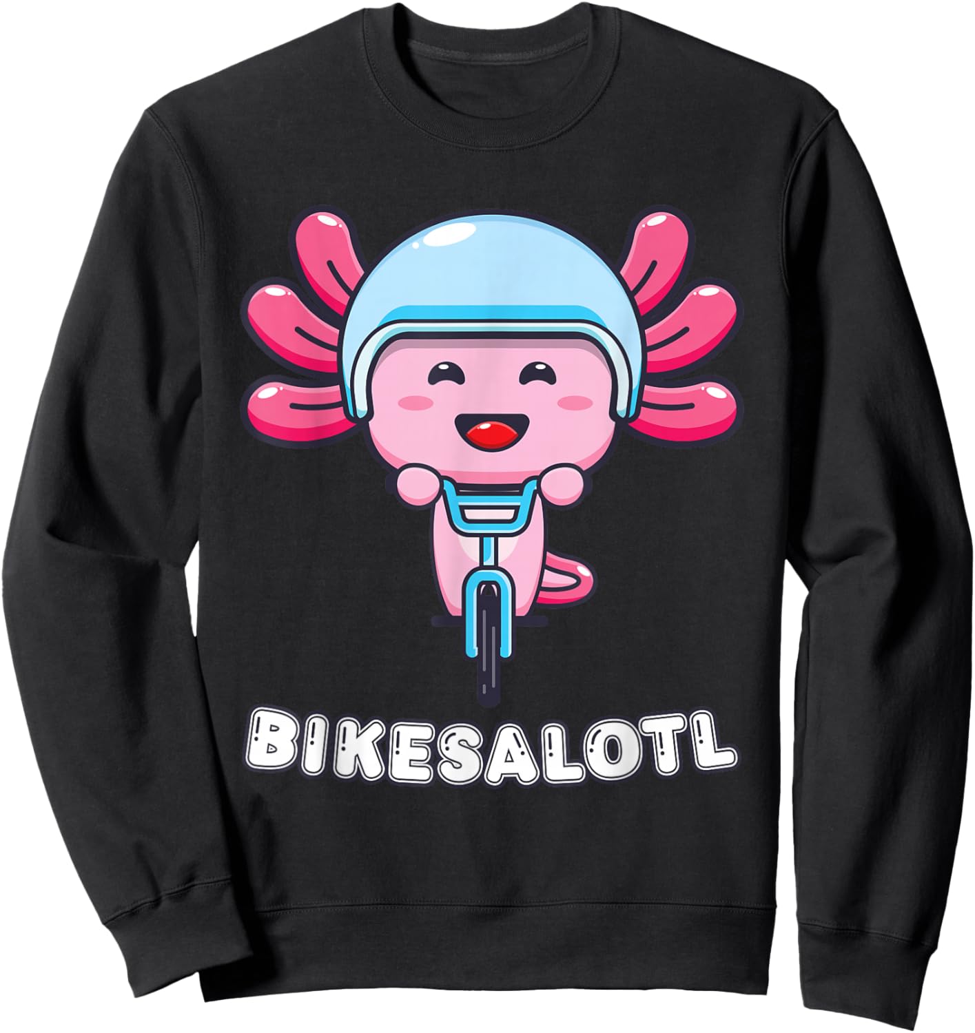 Bikesalotl Axolotl Bike Biking Cycling Sweatshirt - Sweatshirt | Black