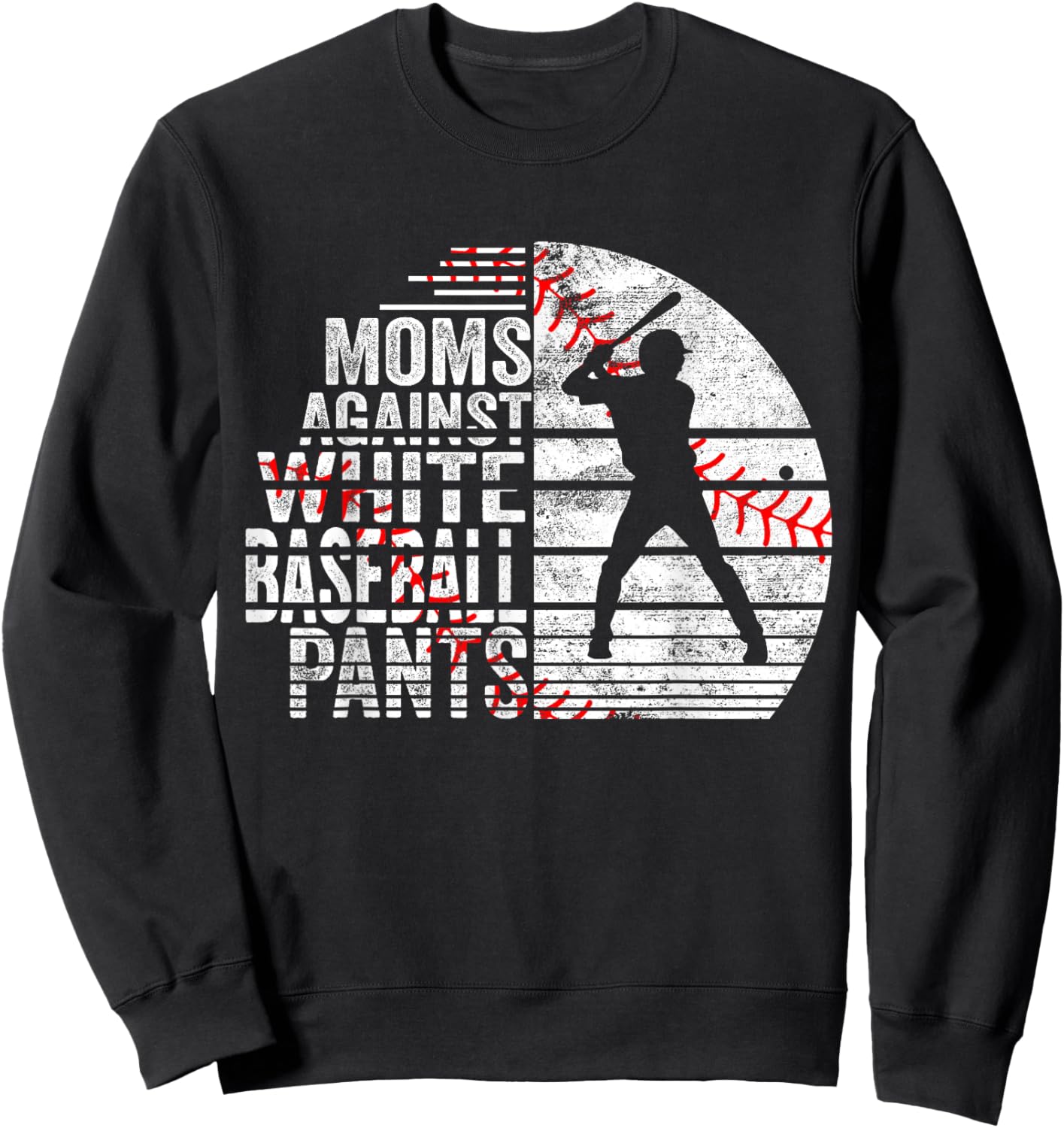 Moms Against White Baseball Pants Sweatshirt - Sweatshirt | Black