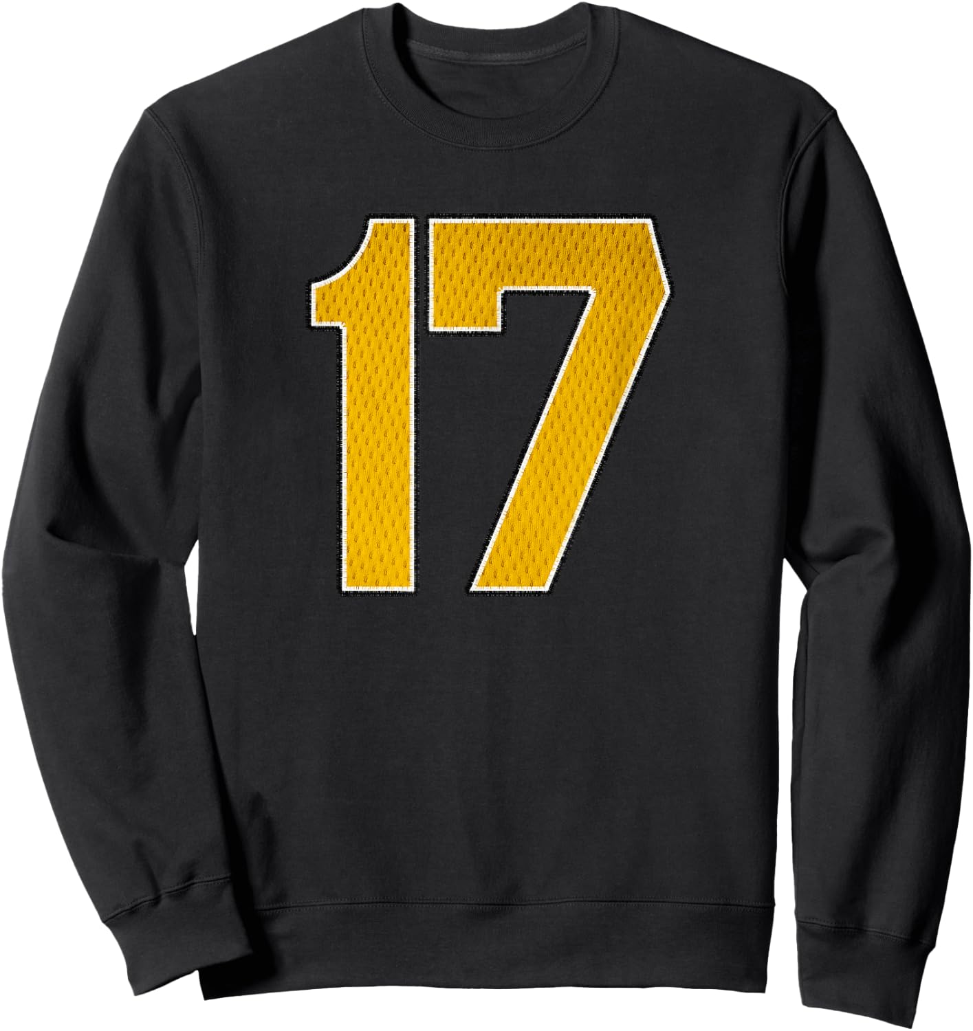 Gold Number 17 Athlete Sports Jersey Supporter Fanwear Sweatshirt - Sweatshirt | Black