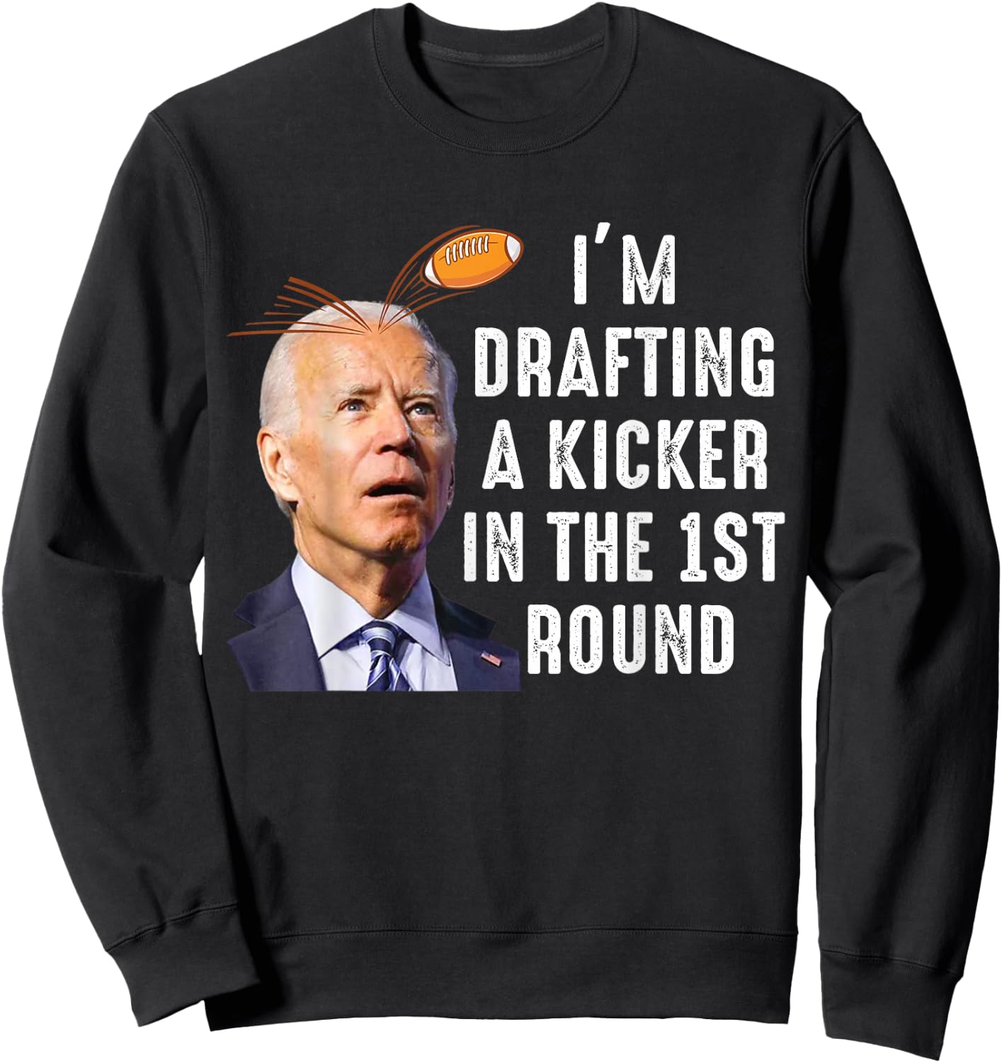 Confused Drafting Kicker Funny Fantasy Football Draft Party Sweatshirt - Sweatshirt | Black
