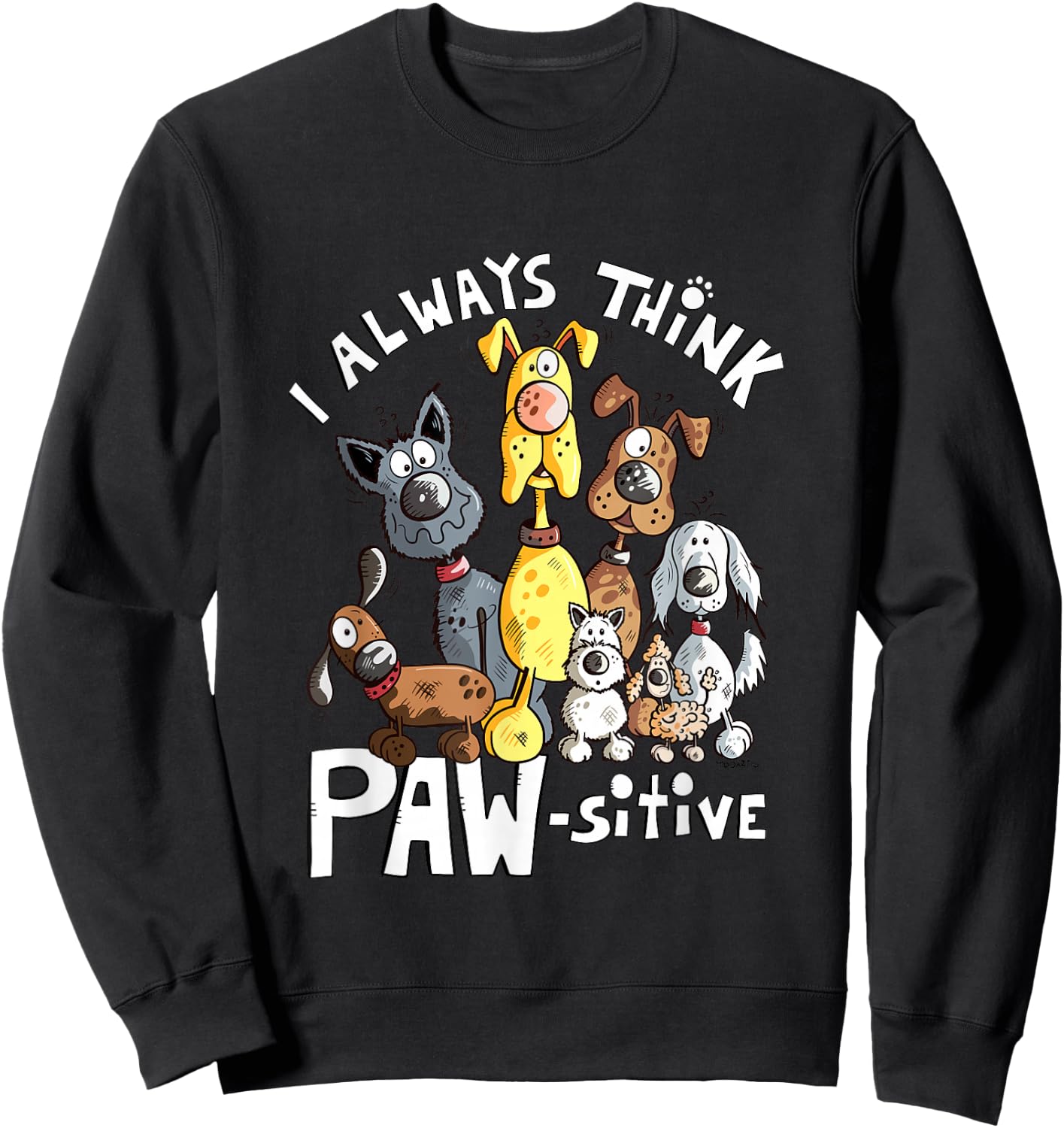 Colorful Dog Stack I Dog Team Sweatshirt - Sweatshirt | Black