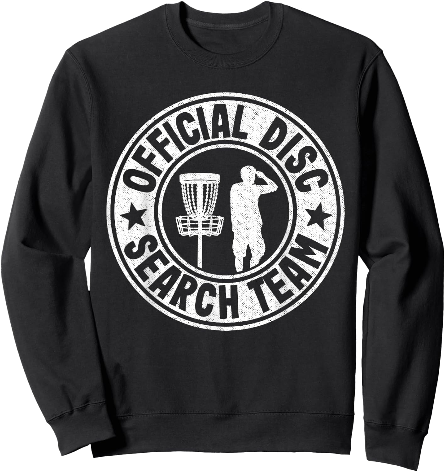 Official Disc Search Team Logo Frisbee Golf Funny Disc Golf Sweatshirt - Sweatshirt | Black