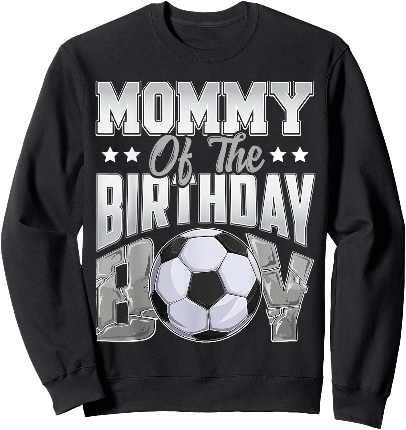 Mommy Soccer birthday Boy Family Baller b-day Party Sweatshirt - Sweatshirt | Black