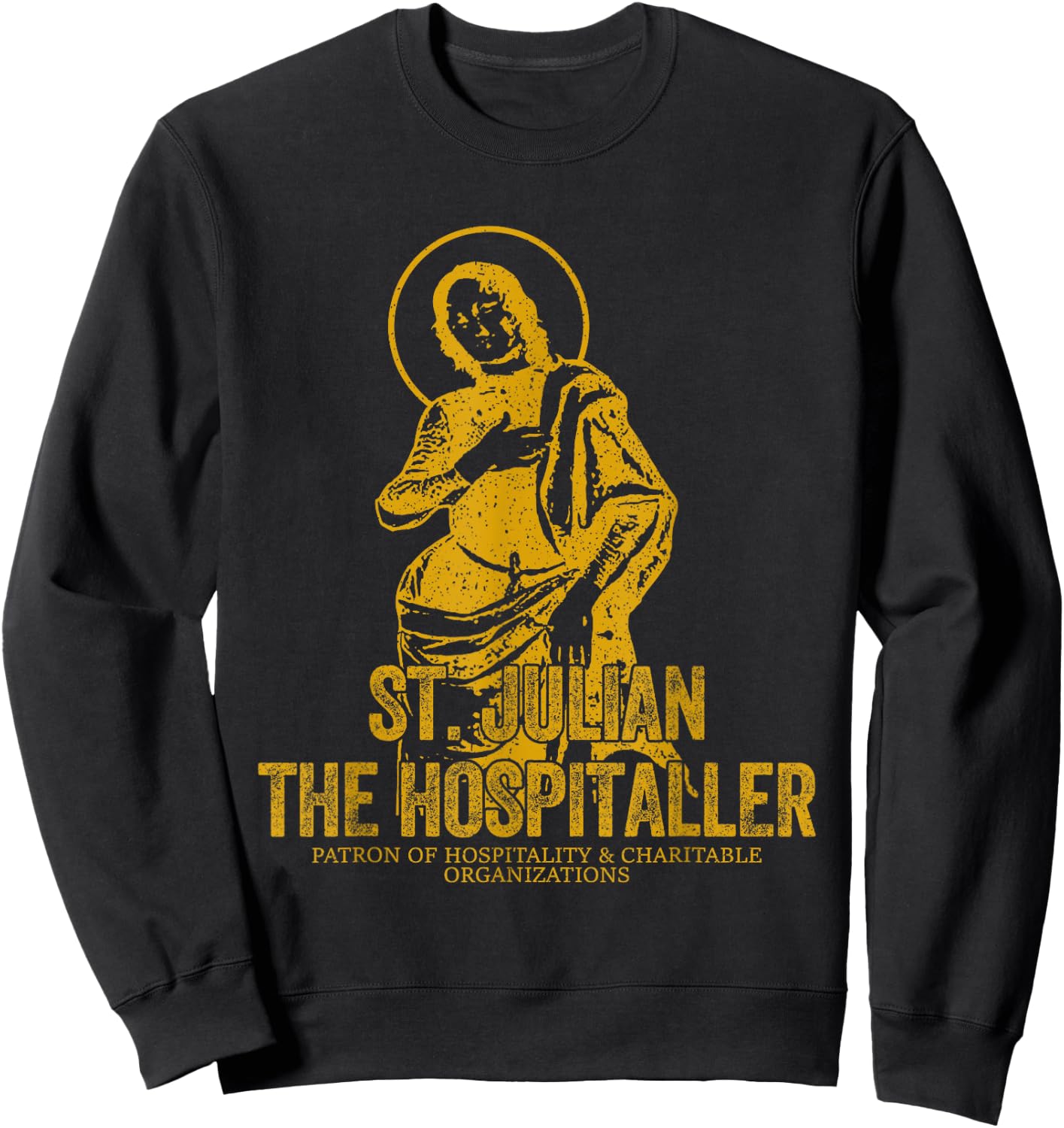Catholicism Gold St. Julian The Hospitaller Christian Saint Sweatshirt - Sweatshirt | Black