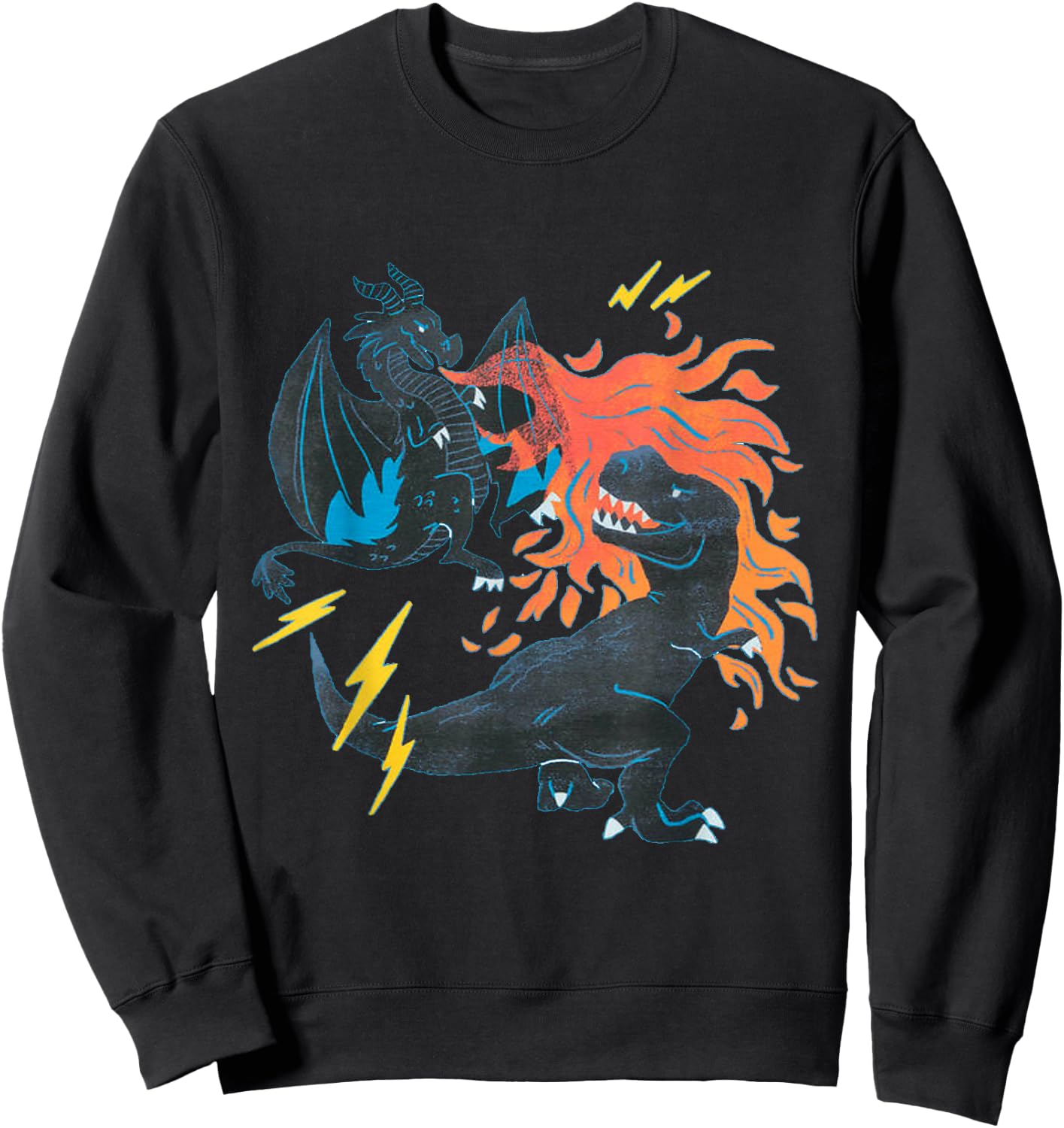 Knight Boy Dinosaurs and Dragons Sci fi Sweatshirt - Sweatshirt | Black