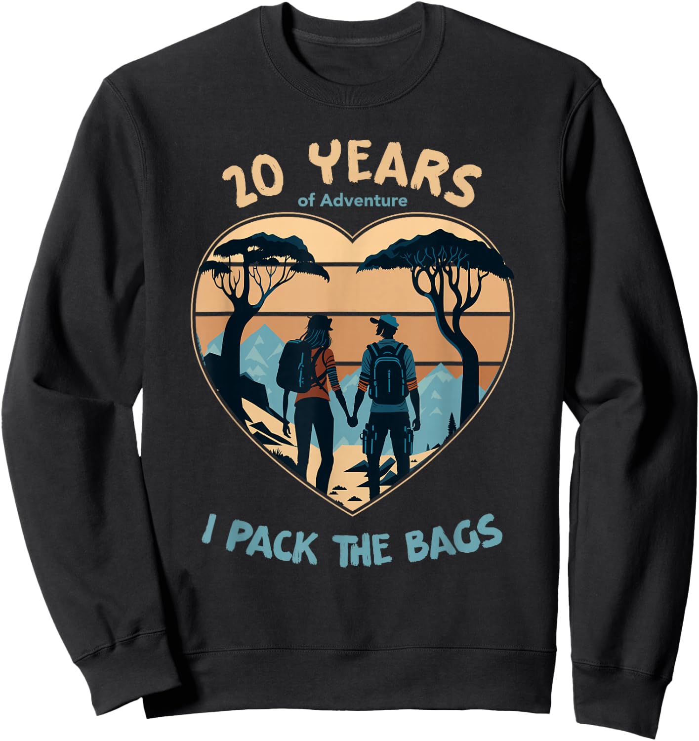 20 Years Adventure Pack the Bags 20th Anniversary Matching Sweatshirt - Sweatshirt | Black