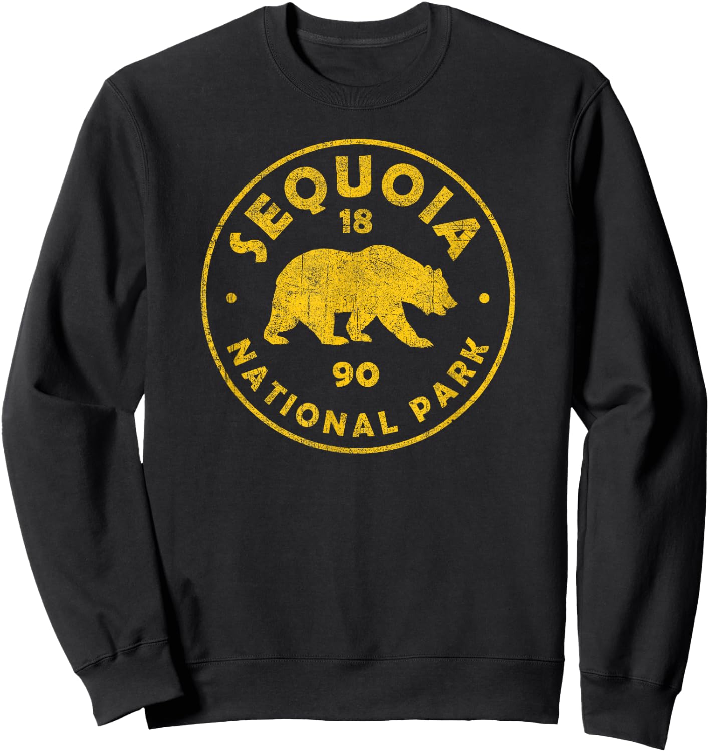 Retro Sequoia National Park Women Men Kids Vintage Hiking Sweatshirt - Sweatshirt | Black