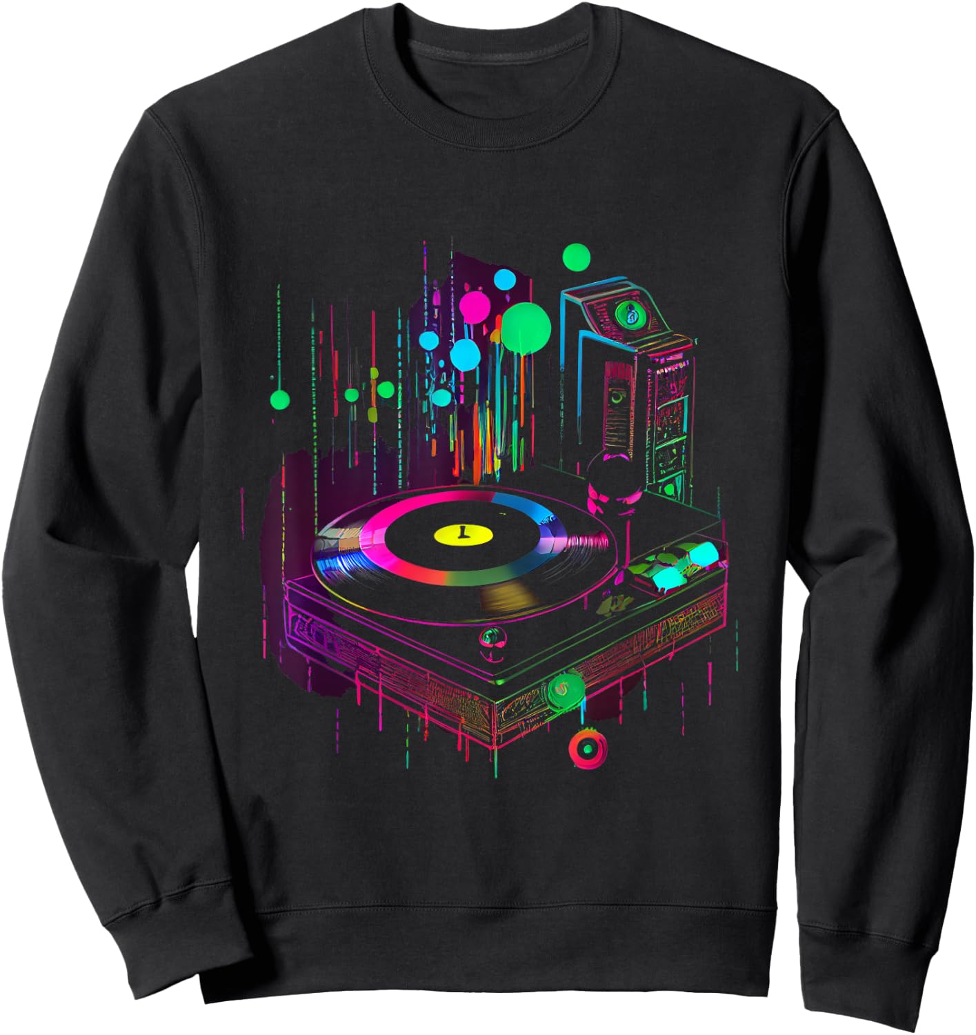 80s 90s Retro Party Disguise Cassette Sweatshirt - Sweatshirt | Black