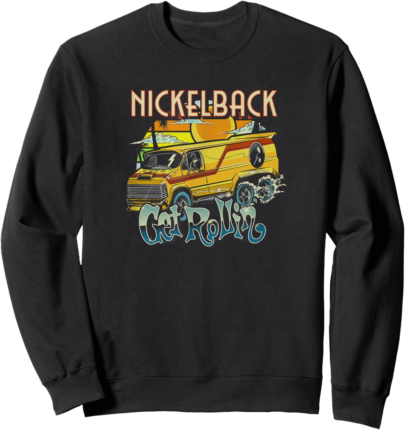 Nickelback Get Rollin' Cover (Blue) Sweatshirt - Sweatshirt | Black
