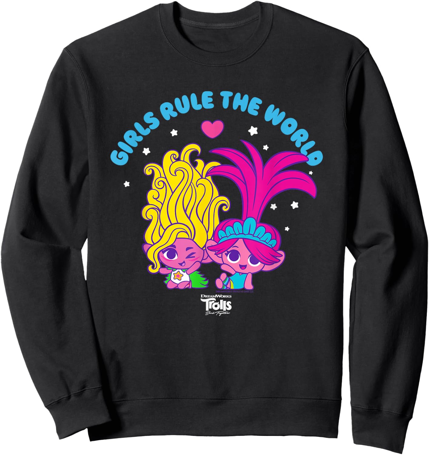 DreamWorks Trolls Band Together Girls Rule the World Sweatshirt - Sweatshirt | Black